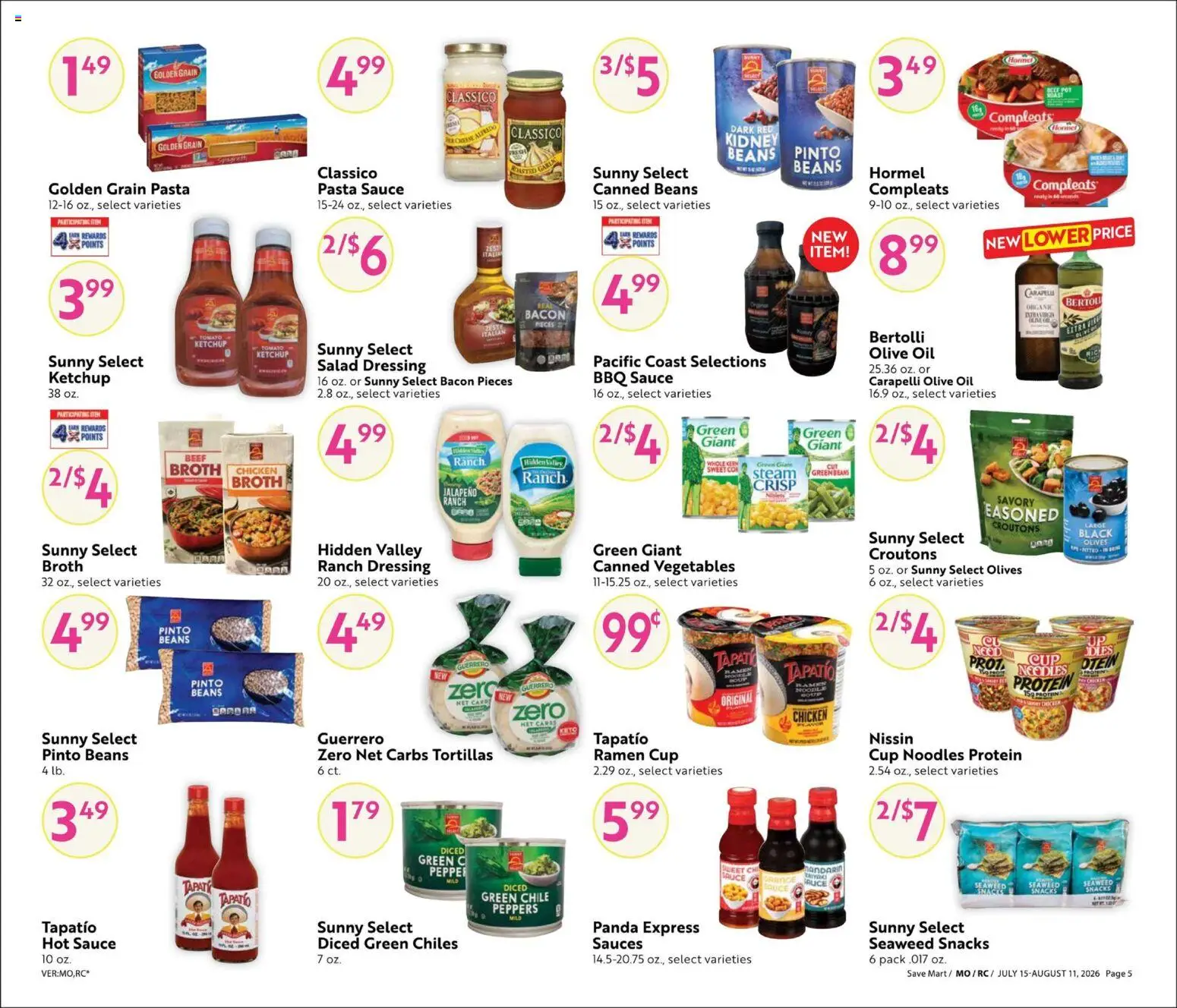 Save Mart Big Book of Savings - valid from 07/15/2026 | Page: 5 | Products: Salad, Vegetables, Sauce, Garlic
