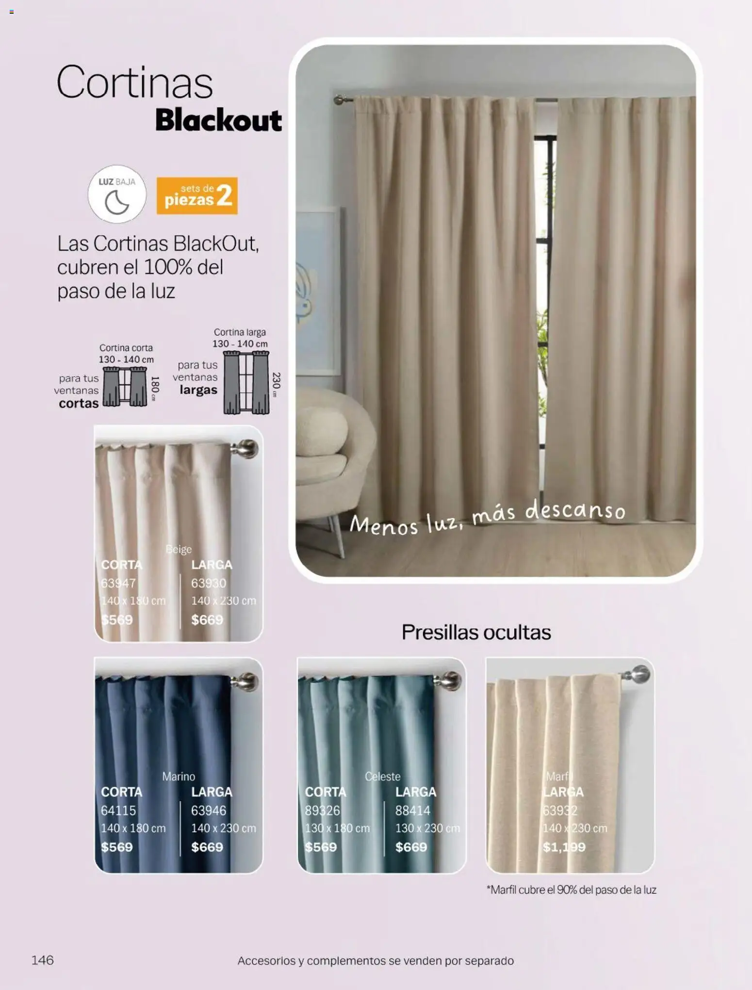 Nuevas ofertas de Vianney válidas en toda la República Mexicana desde el 23.01.2026. ¡Encuentra las mejores ofertas en Vianney catálogo Chavos! | Página: 148 | Productos: Cortinas