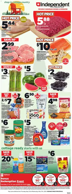 Preview of Independent Grocer weekly flyer / circulaire from shop Independent Grocer valid from 21.05.2026 | Page: 3 | Products: Beef, Sponge, Cheese, Pork