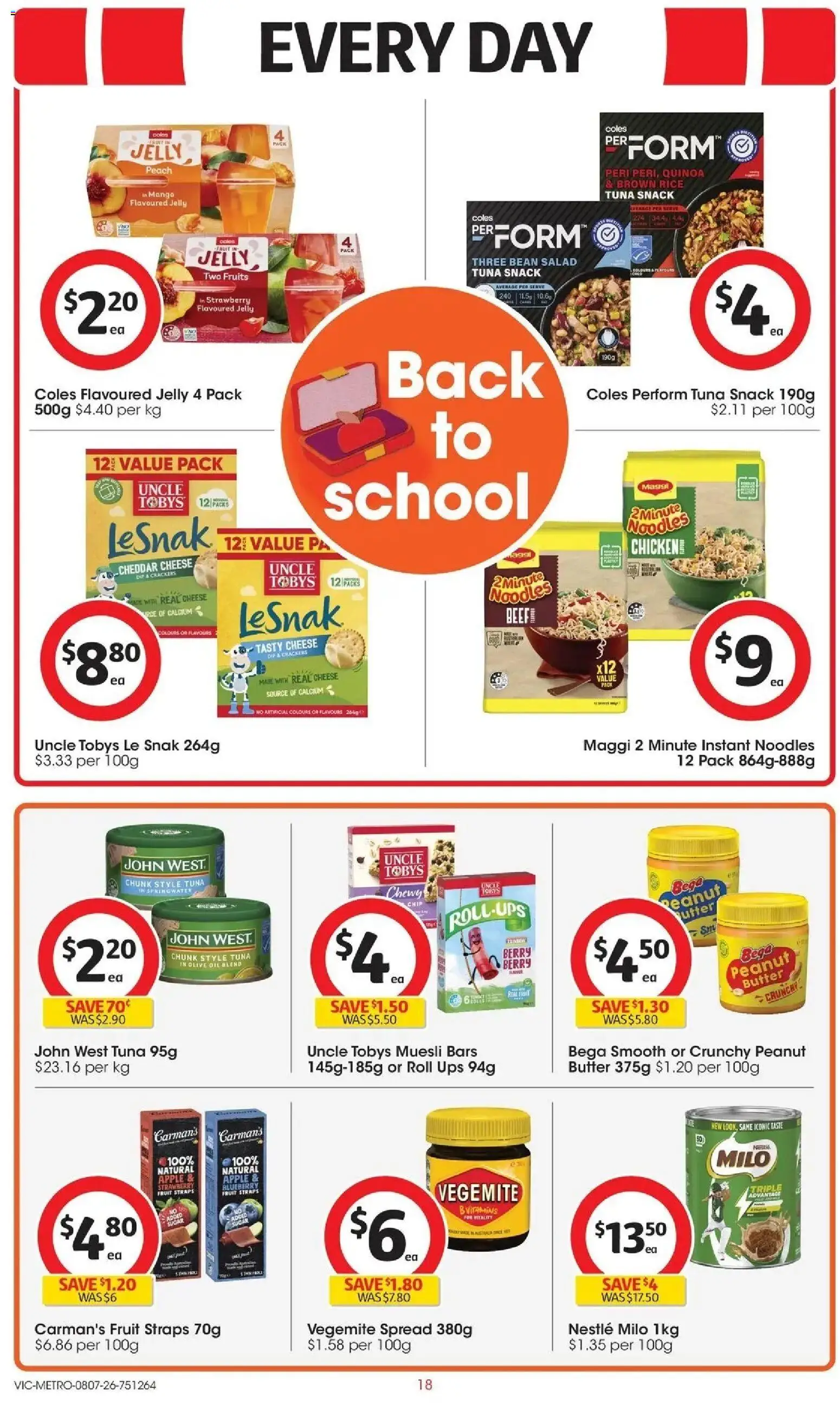 Coles catalogue - valid from 07/07/2026 | Page: 18 | Products: Butter, Rice, Noodles, Olive oil