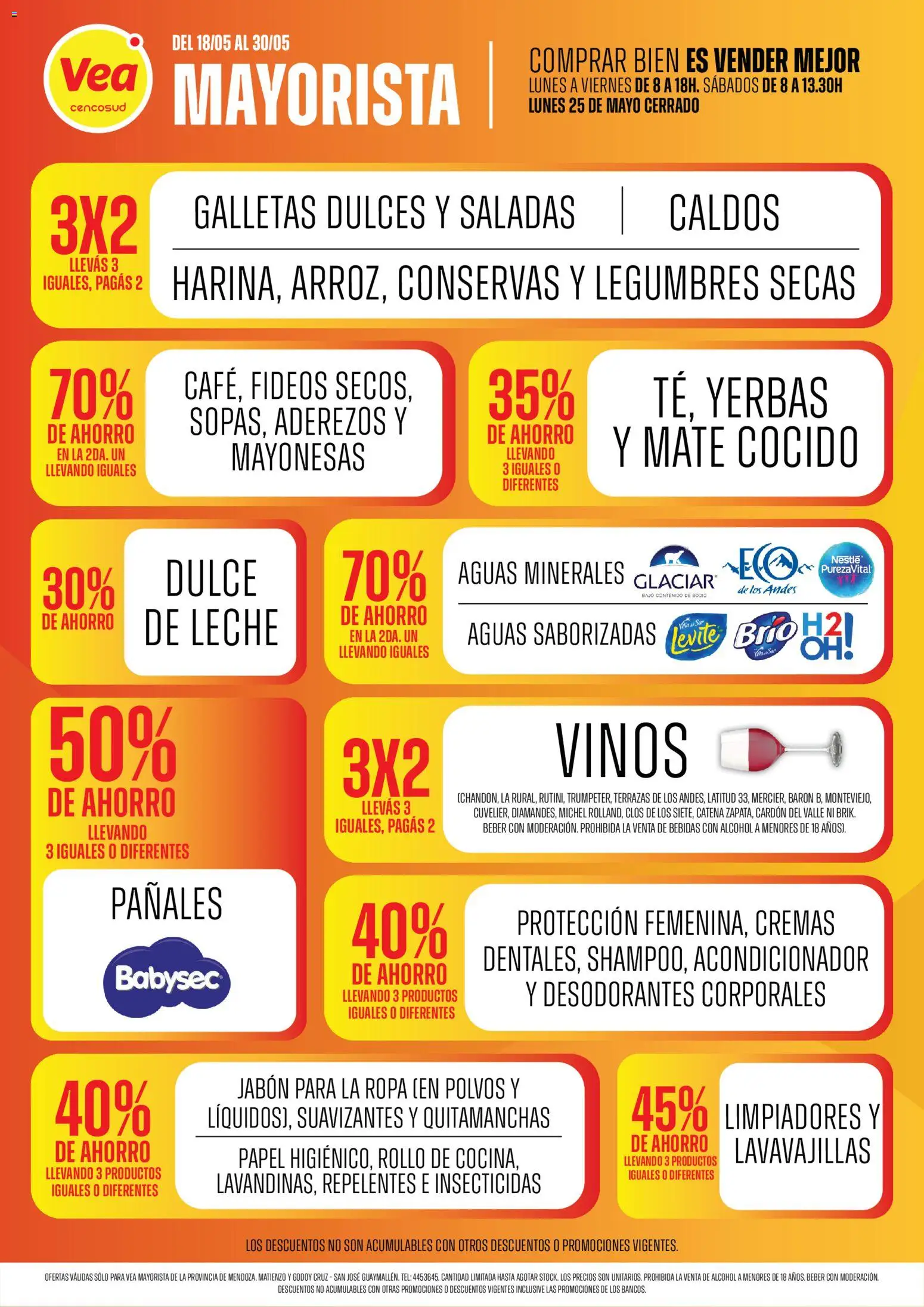 Vea - Ofertas Vea mayorista │ válido desde el 18.05.2026 | Página: 1 | Productos: Lavavajillas, Ropa, Mate cocido, Pañales