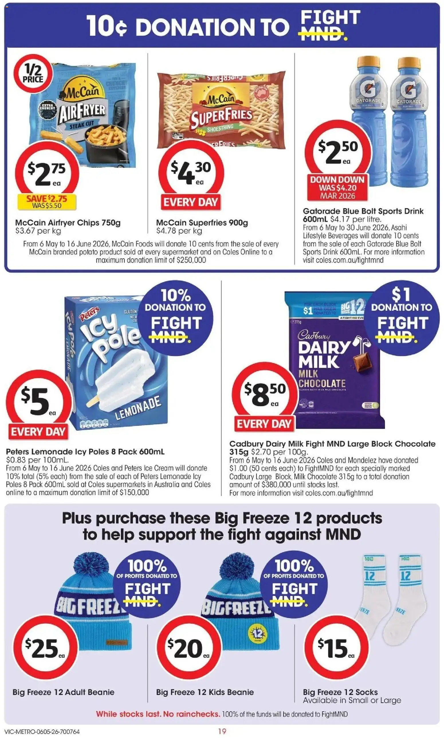 Coles catalogue - valid from 05.05.2026 | Page: 19 | Products: Dairy, Chocolate, Steak, Socks