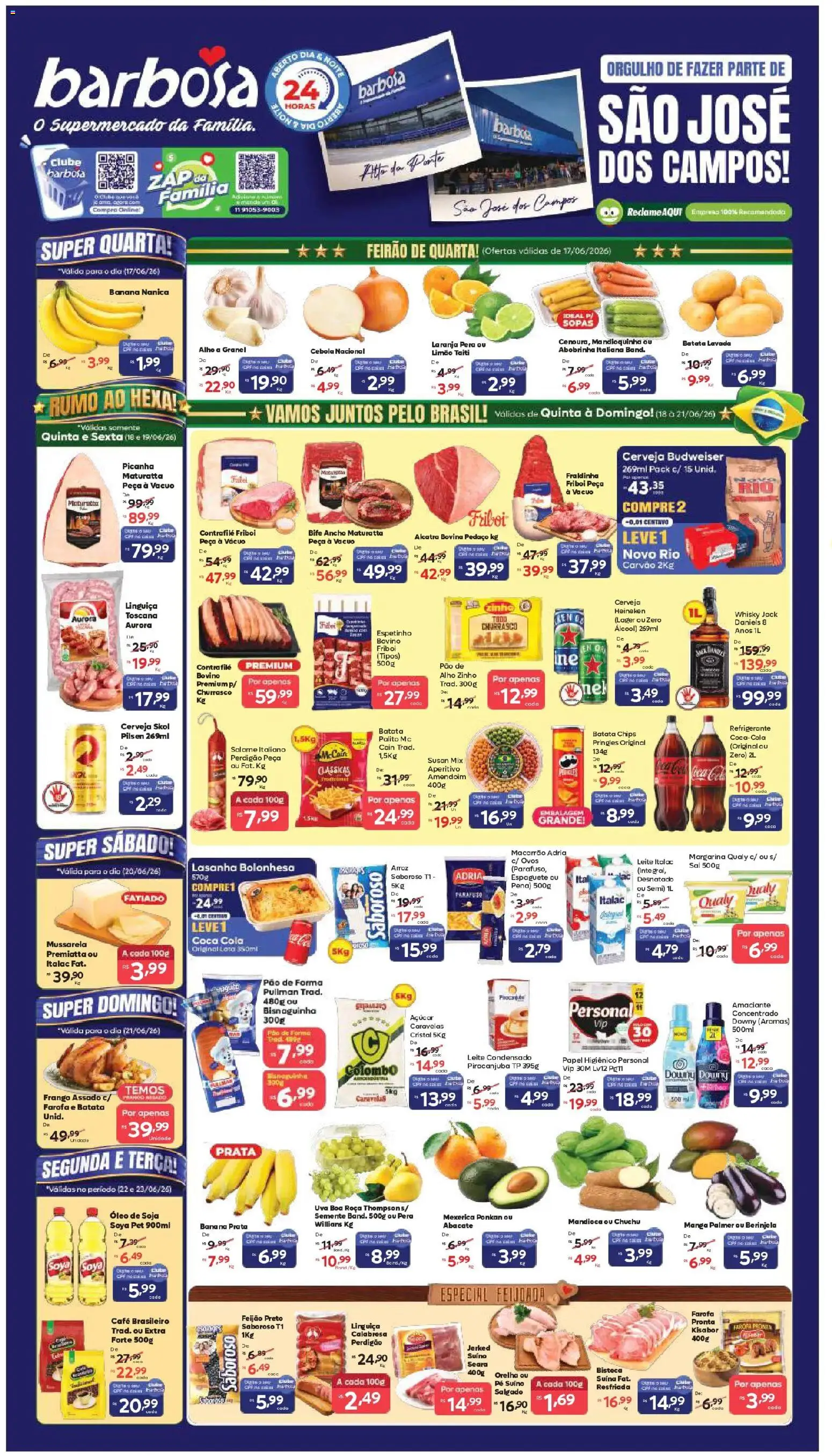 Barbosa Supermercados Folheto - válido de 17.06.2026 | Página: 1 | Produtos: Cebola, Leite, Café, Sal