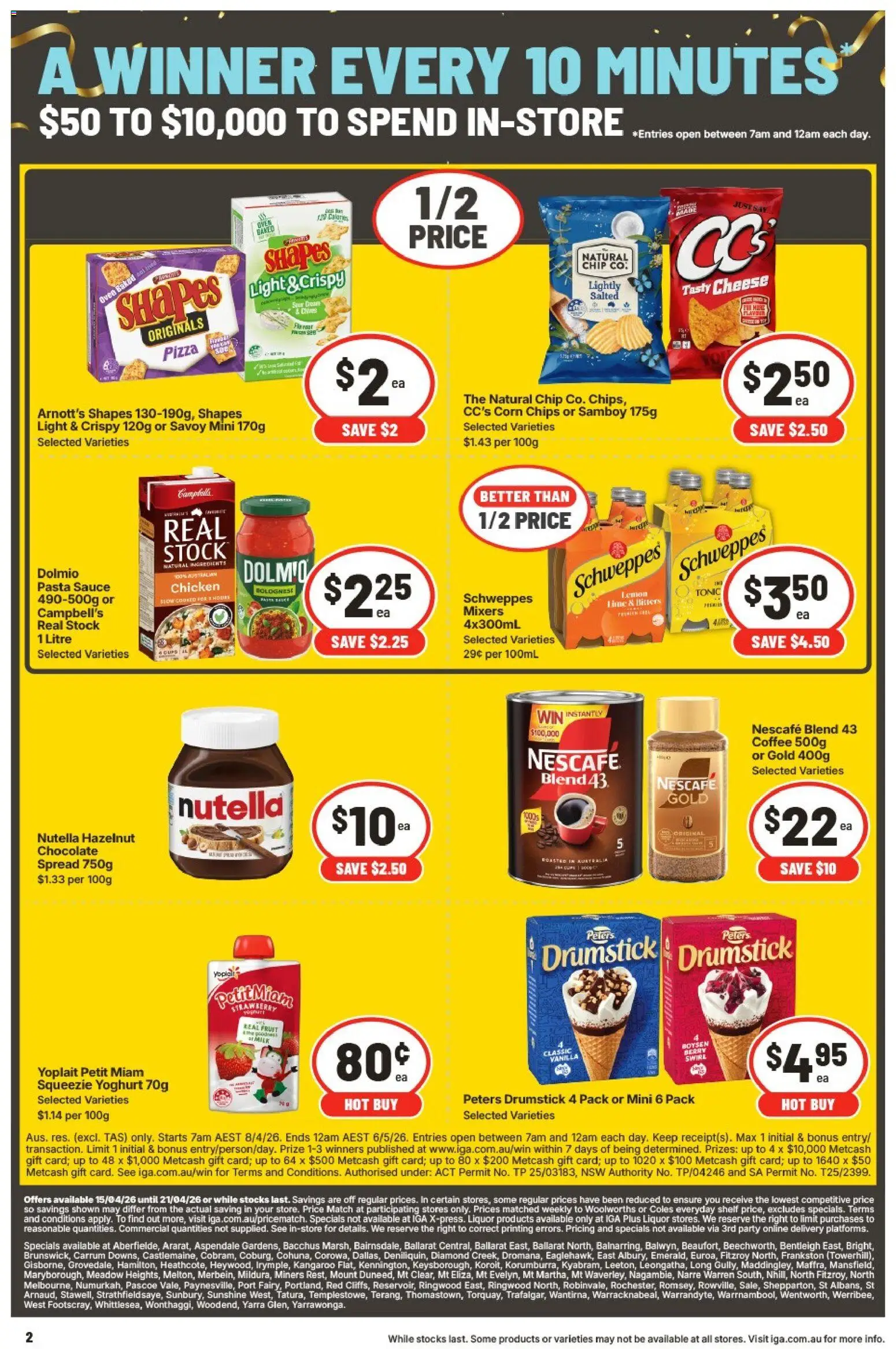 IGA catalogue - valid from 15.04.2026 | Page: 6 | Products: Diamond, Pizza, Sauce, Nescafe