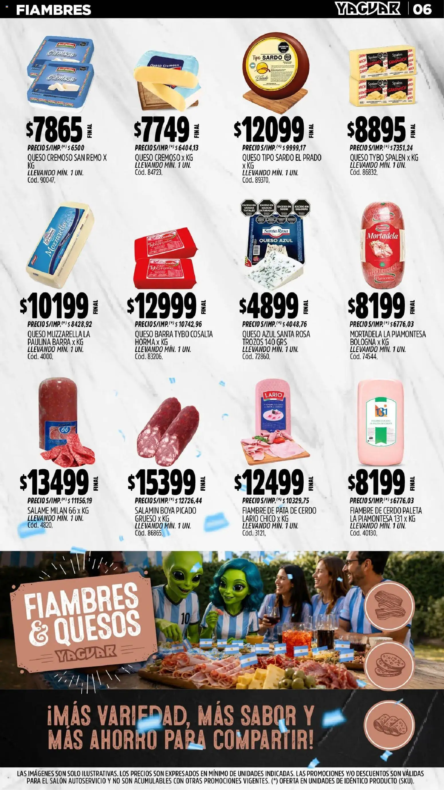 Yaguar - Oferta Semanal Salta │ válido desde el 29/06/2026 | Página: 7 | Productos: Mortadela, Muzzarella, Queso, Salame