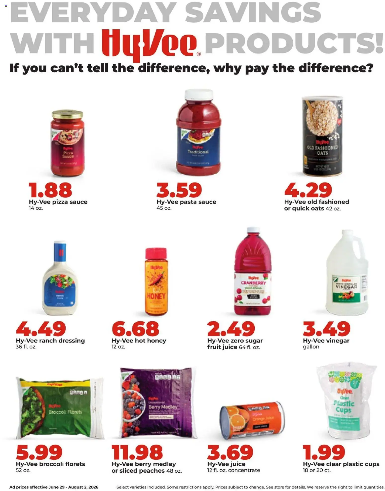 HyVee Monthly Ad - valid from 06/29/2026 | Page: 10 | Products: Broccoli, Juice, Pasta, Sauce