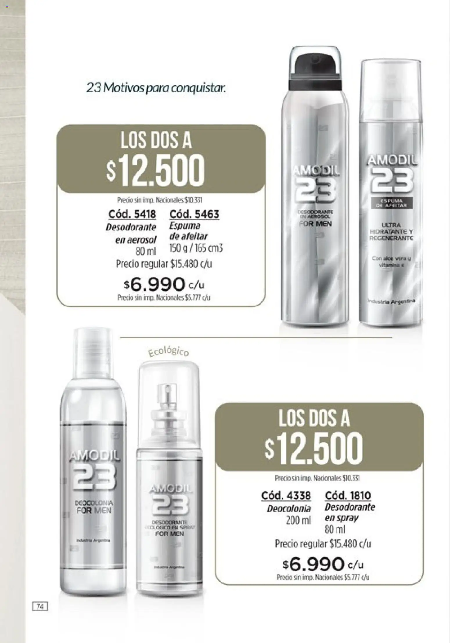 Catálogo Amodil Campaña 15 │ válido desde el 26/08/2026 | Página: 74 | Productos: Desodorante, Espuma