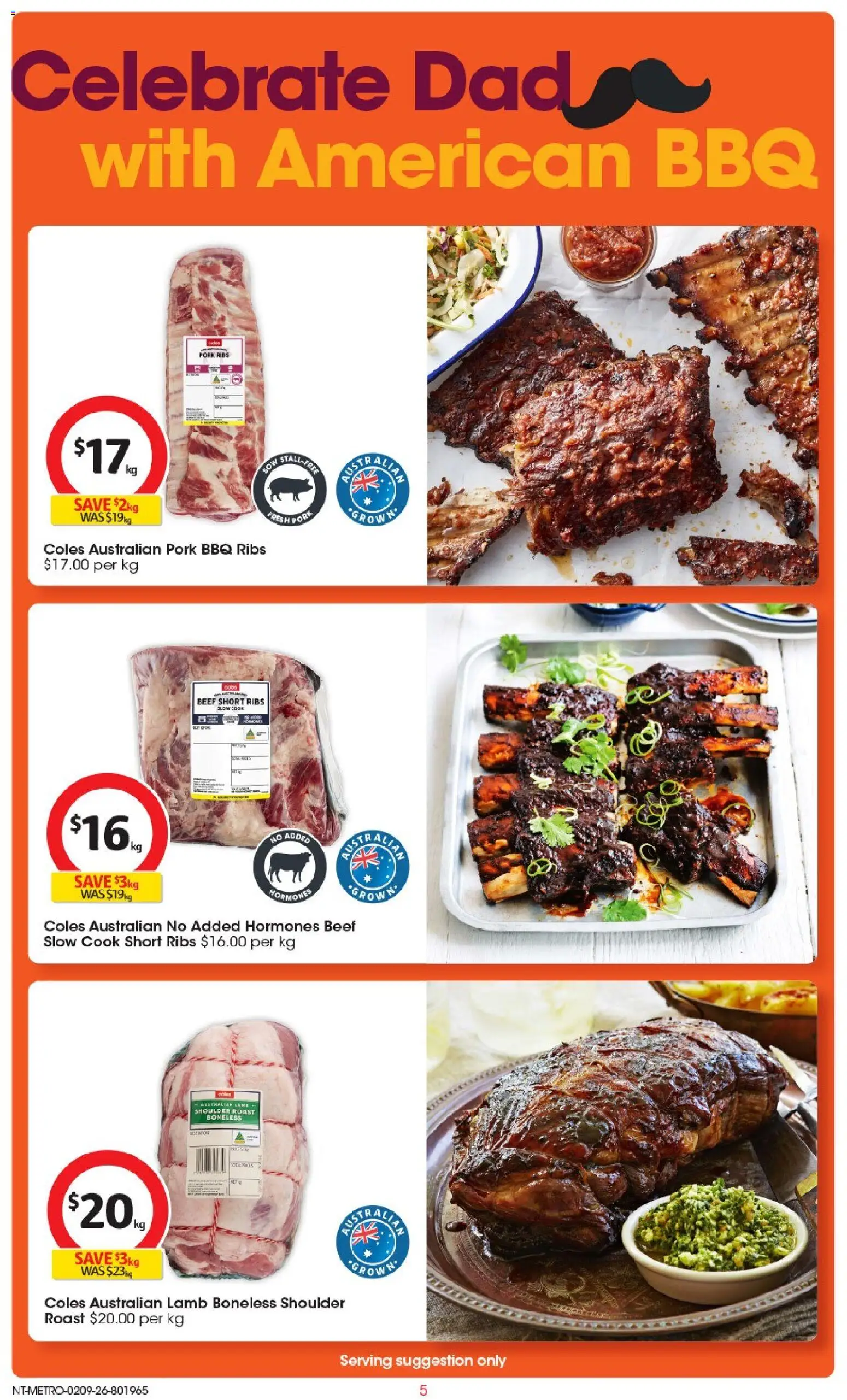 Coles catalogue - valid from 02/09/2026 | Page: 6 | Products: Pork ribs, Pork, Lamb, Beef