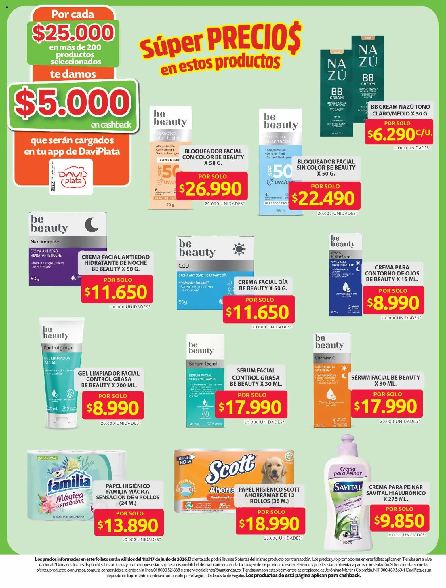 Ara revista - valida desde el 11.06.2026 | Página: 16 | Productos: Té, Contorno, Protector solar, Papel higiénico