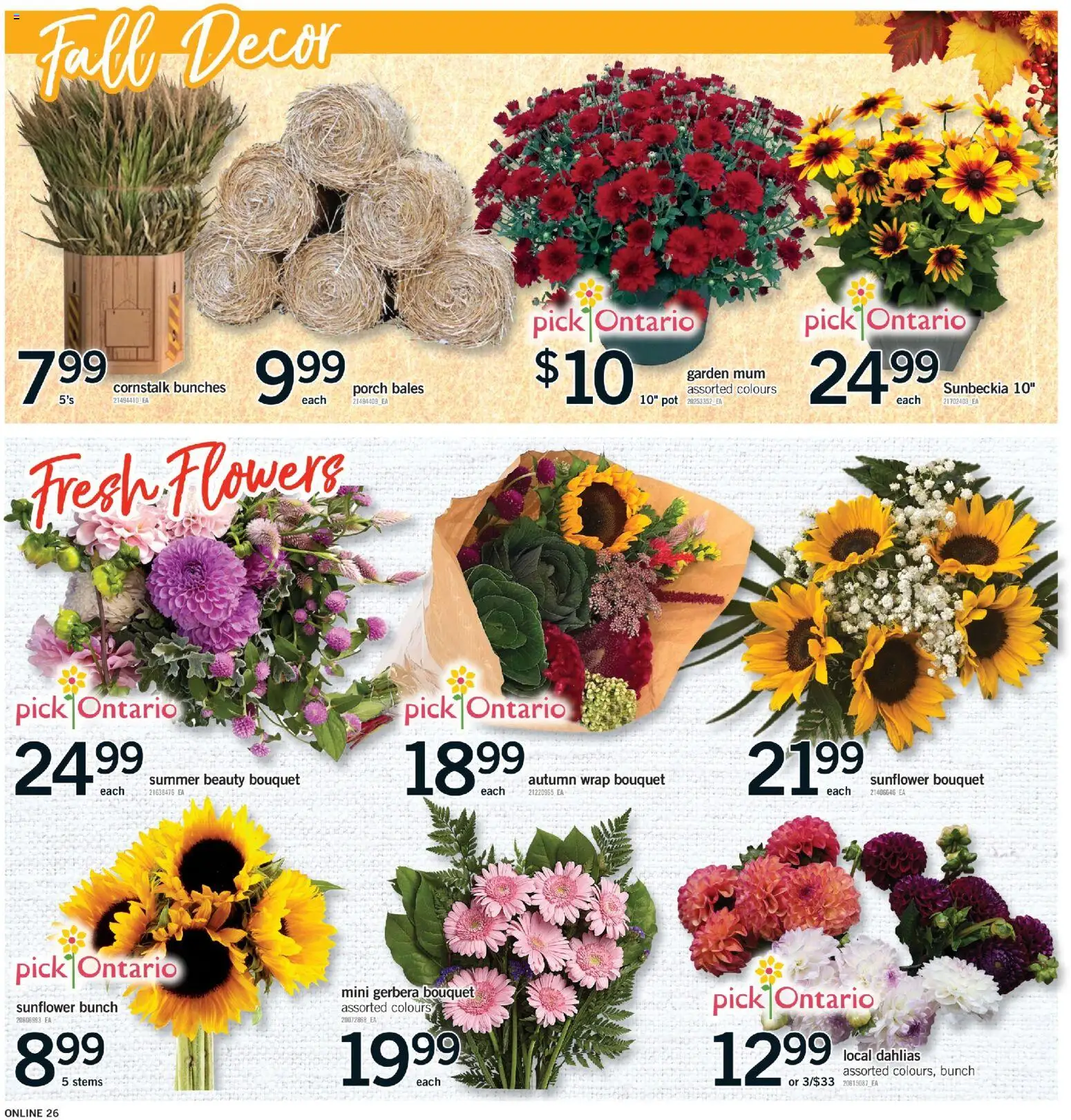 Fortinos flyer valid from Sep 3, 2026 | Page: 25 | Products: Sunflower, Flowers, Gerbera