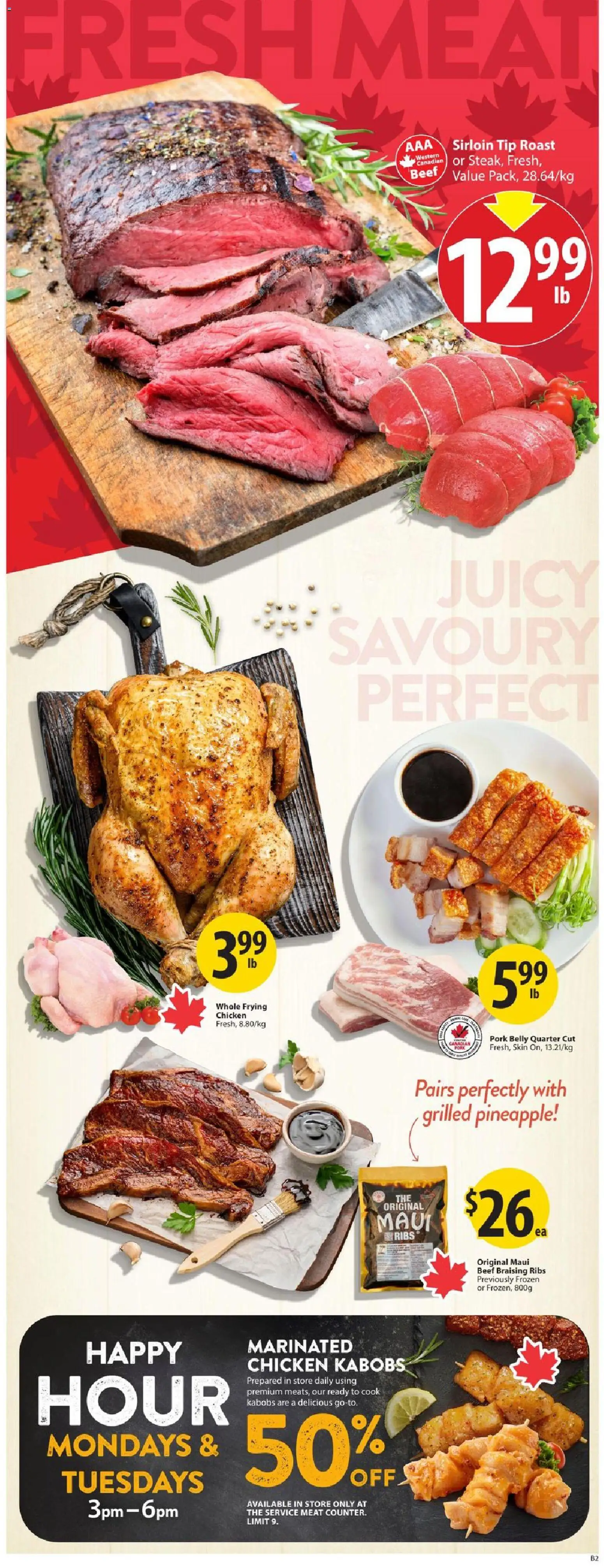Save on foods flyer valid from Jul 16, 2026 | Page: 7 | Products: Pineapple, Pork belly, Meat, Chicken