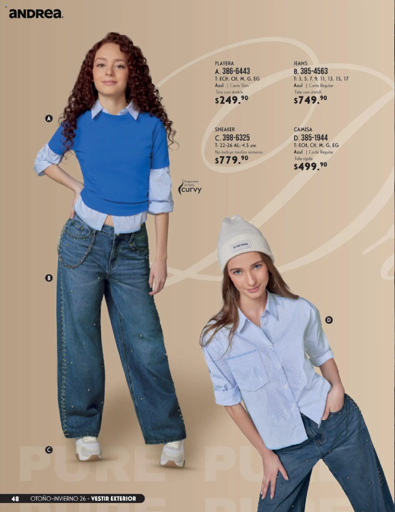 Nuevas ofertas de Andrea válidas en toda la República Mexicana desde el 23/08/2026. ¡Encuentra las mejores ofertas en Andrea catálogo Vestir! | Página: 48 | Productos: Camisa, Playera