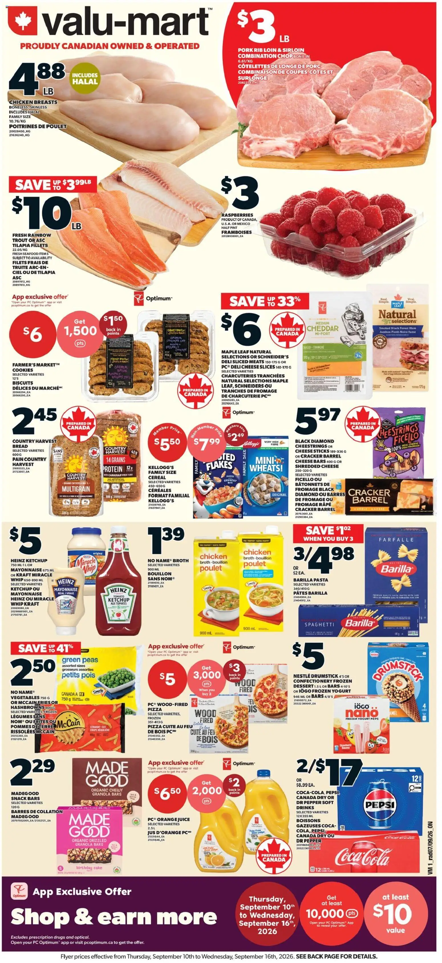 Valu Mart flyer valid from Sep 10, 2026 | Page: 1 | Products: Broth, Confectionery, Grains, Drinks