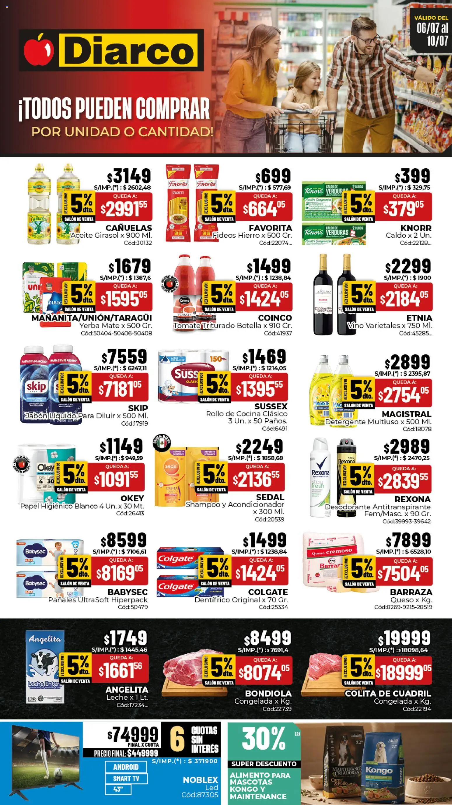 Diarco - Ofertas Gba │ válido desde el 06/07/2026 | Página: 1 | Productos: Desodorante, Tomate, Queso, Crema
