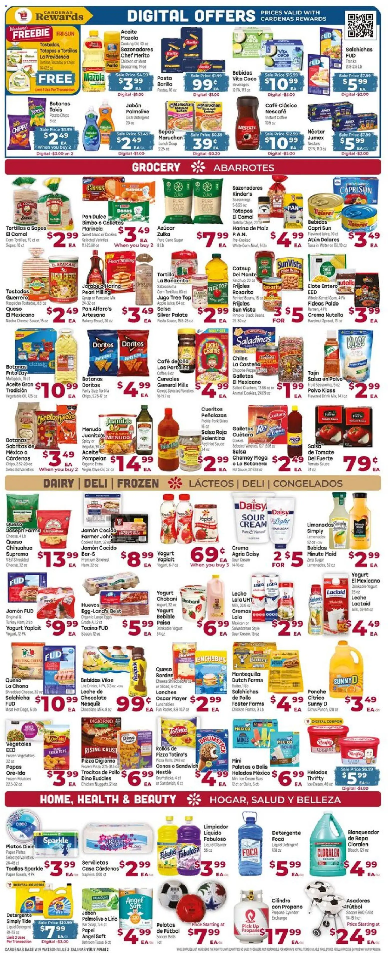 Cardenas Weekly Ad - CA - valid from 10.06.2026 | Page: 2 | Products: Bakery, Cream, Water, Sauce