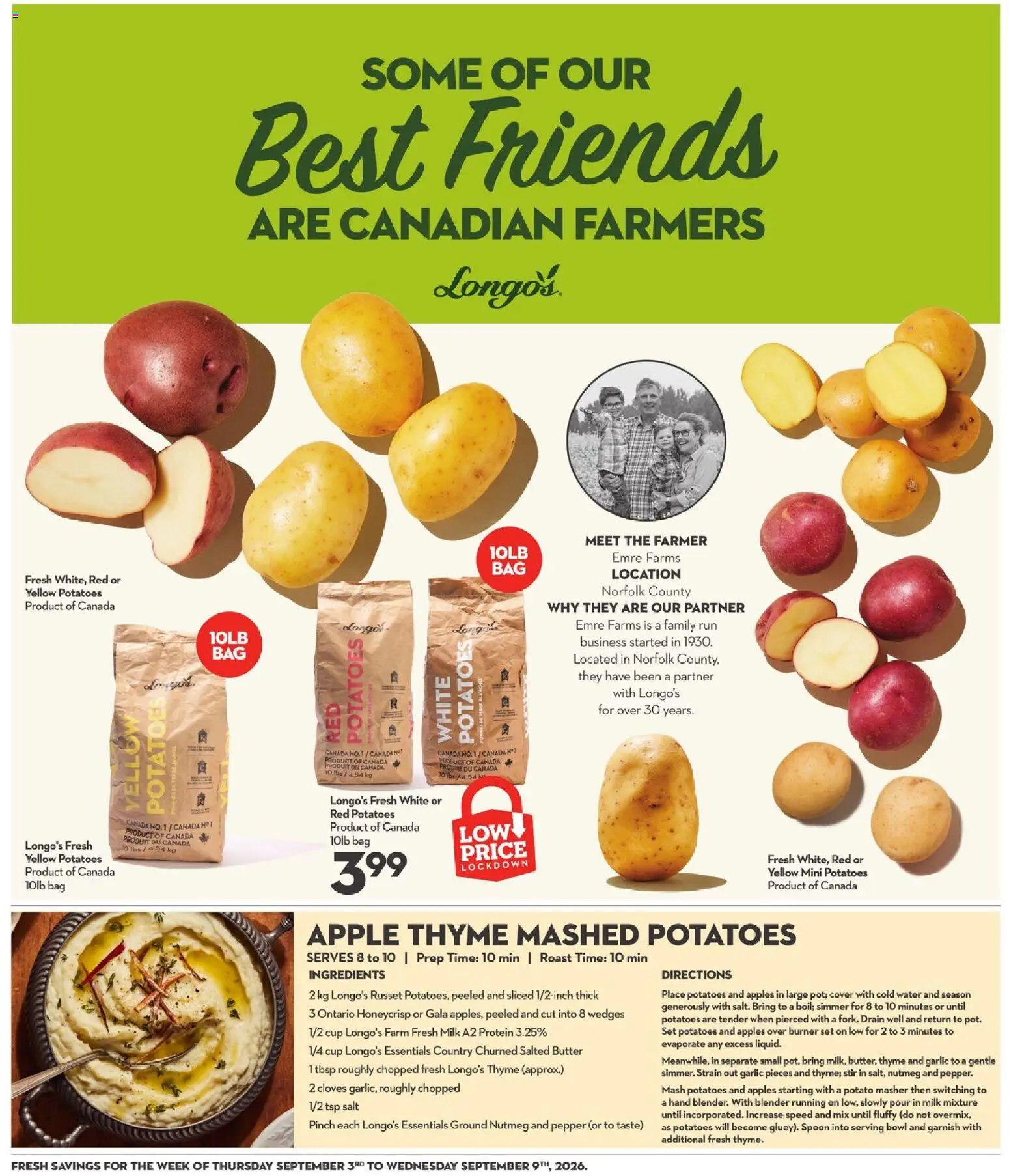 Longo's flyer valid from Sep 3, 2026 | Page: 18 | Products: Water, Blender, Salt, Apples