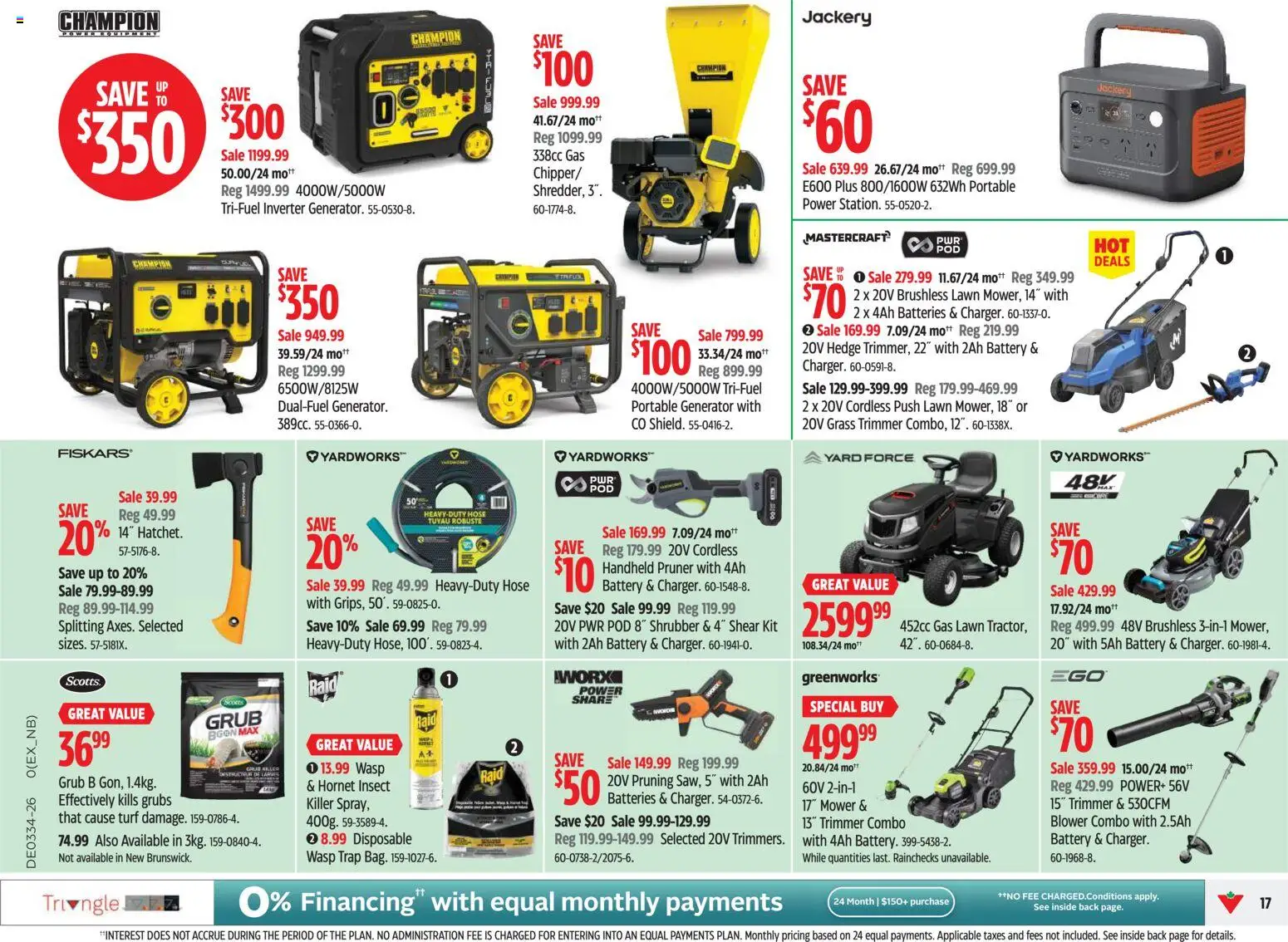 Canadian Tire flyer valid from Aug 20, 2026 | Page: 17 | Products: Mower, Batteries, Battery