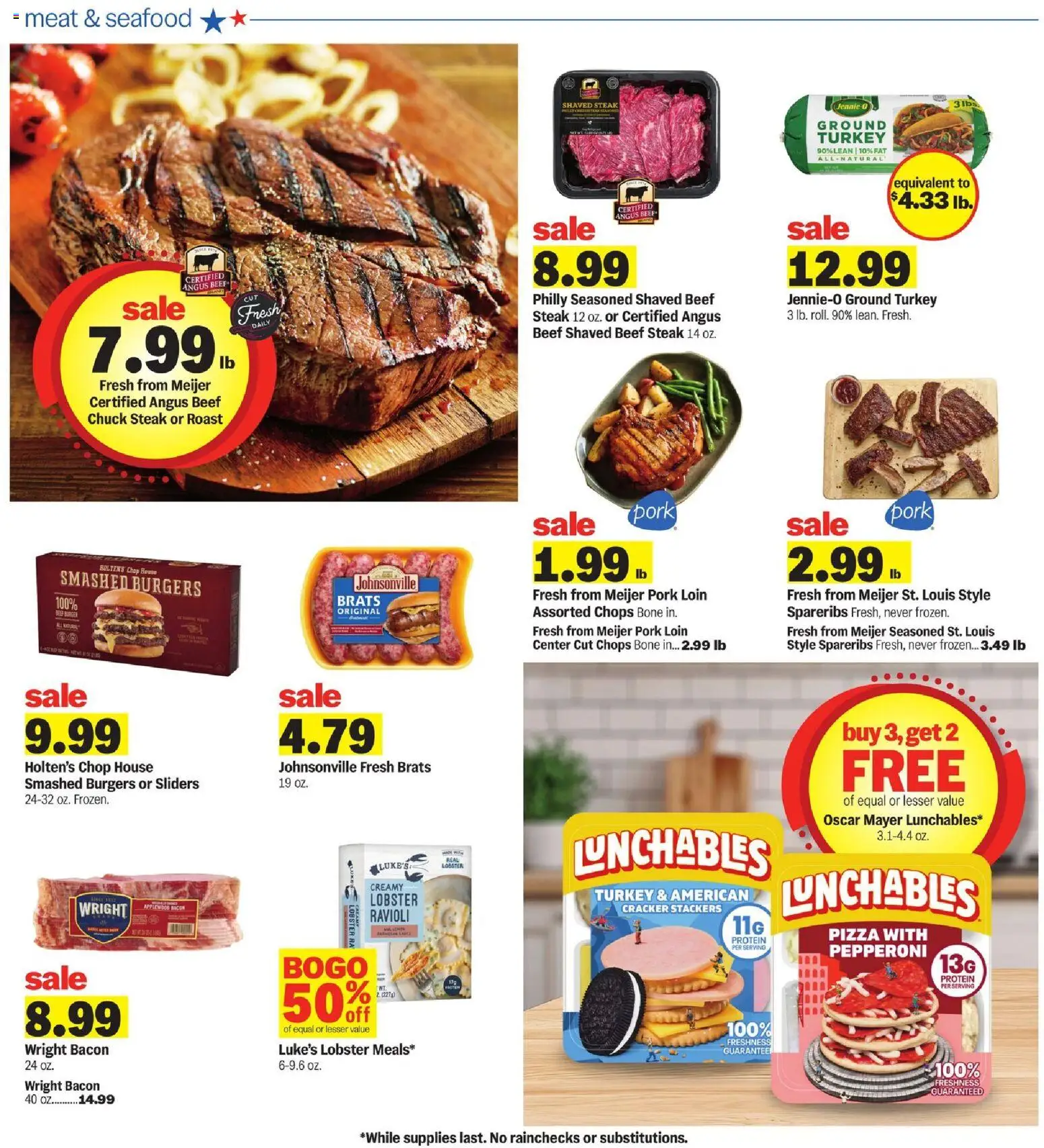 Meijer Weekly Ad - valid from 08/12/2026 | Page: 5 | Products: Bacon, Beef chuck, Steak, Beef steak