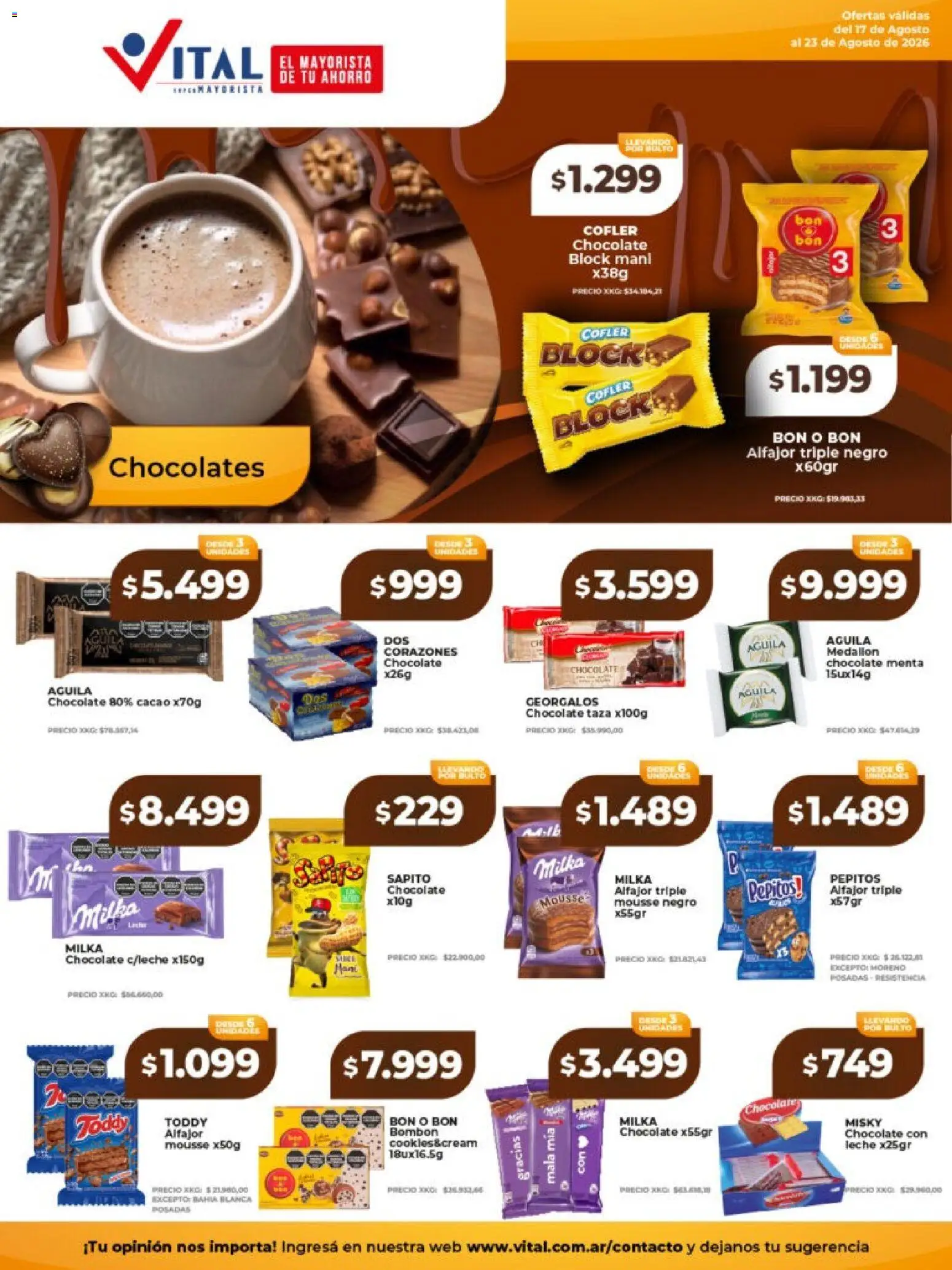 Vital - Ofertas │ válido desde el 17/08/2026 | Página: 24 | Productos: Taza, Leche, Chocolate, Alfajor