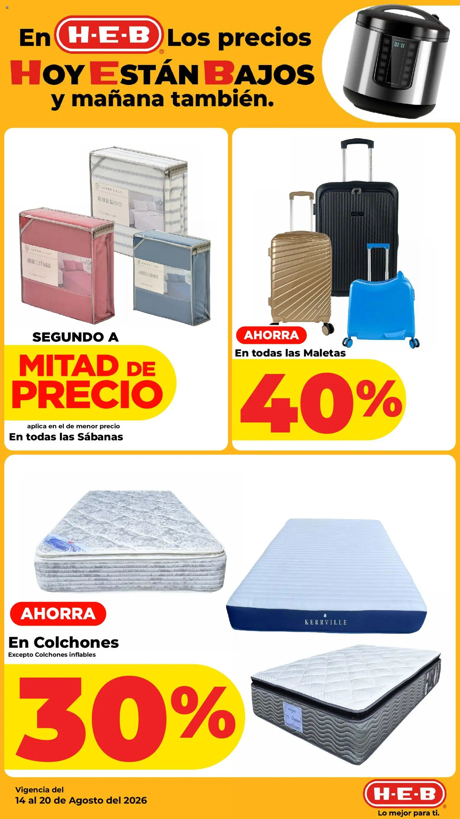 Nuevas ofertas de H-E-B válidas en toda la República Mexicana desde el 14/08/2026. ¡Encuentra las mejores ofertas en H-E-B folleto! | Página: 18 | Productos: Juego, Sabanas