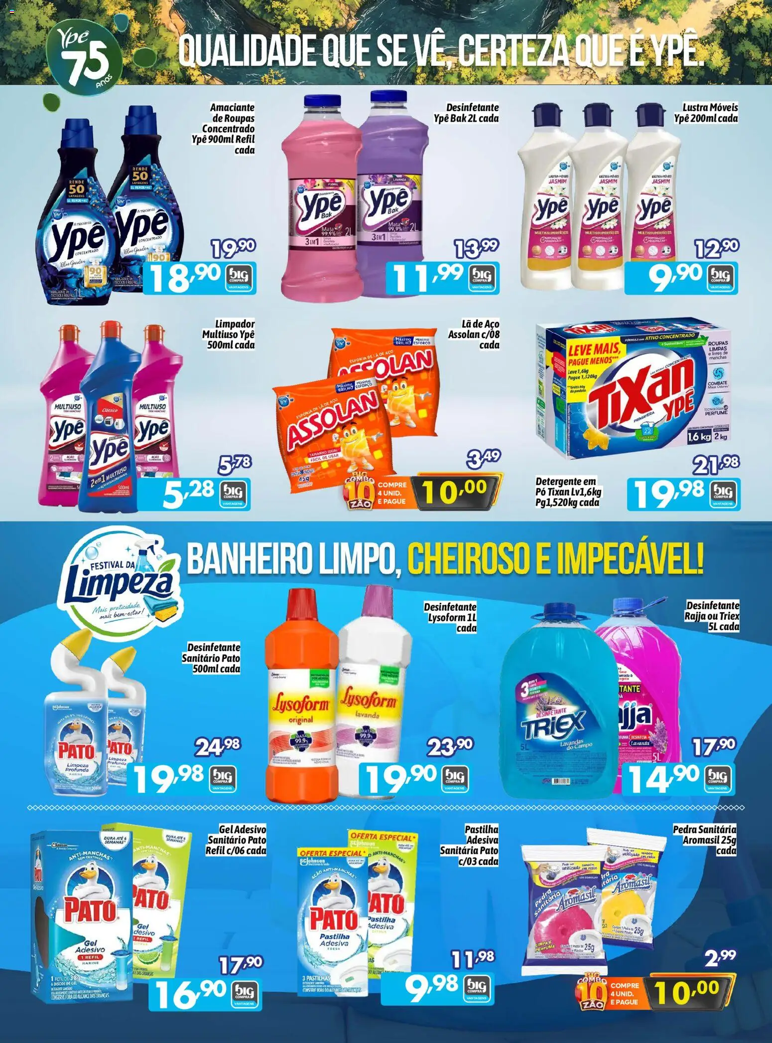 Big Compra Folheto - válido de 03/08/2026 | Página: 15 | Produtos: Pedra sanitária, Amaciante de roupas, Detergente, Roupas