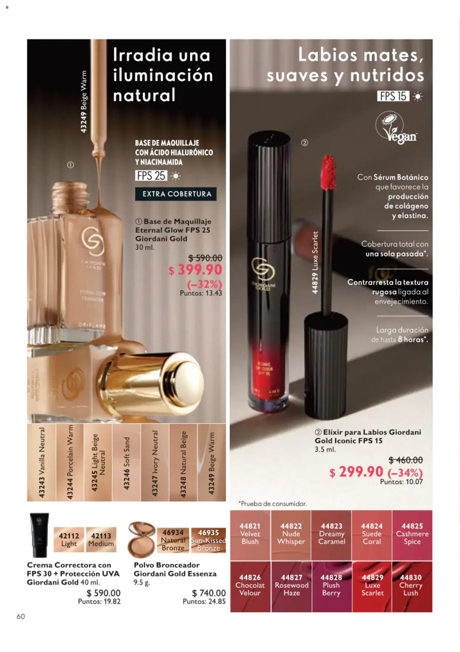 Nuevas ofertas de Oriflame válidas en toda la República Mexicana desde el 01/08/2026. ¡Encuentra las mejores ofertas en Oriflame campaña 11 2026! | Página: 60 | Productos: Serum, Crema, Polvo, Bronceador