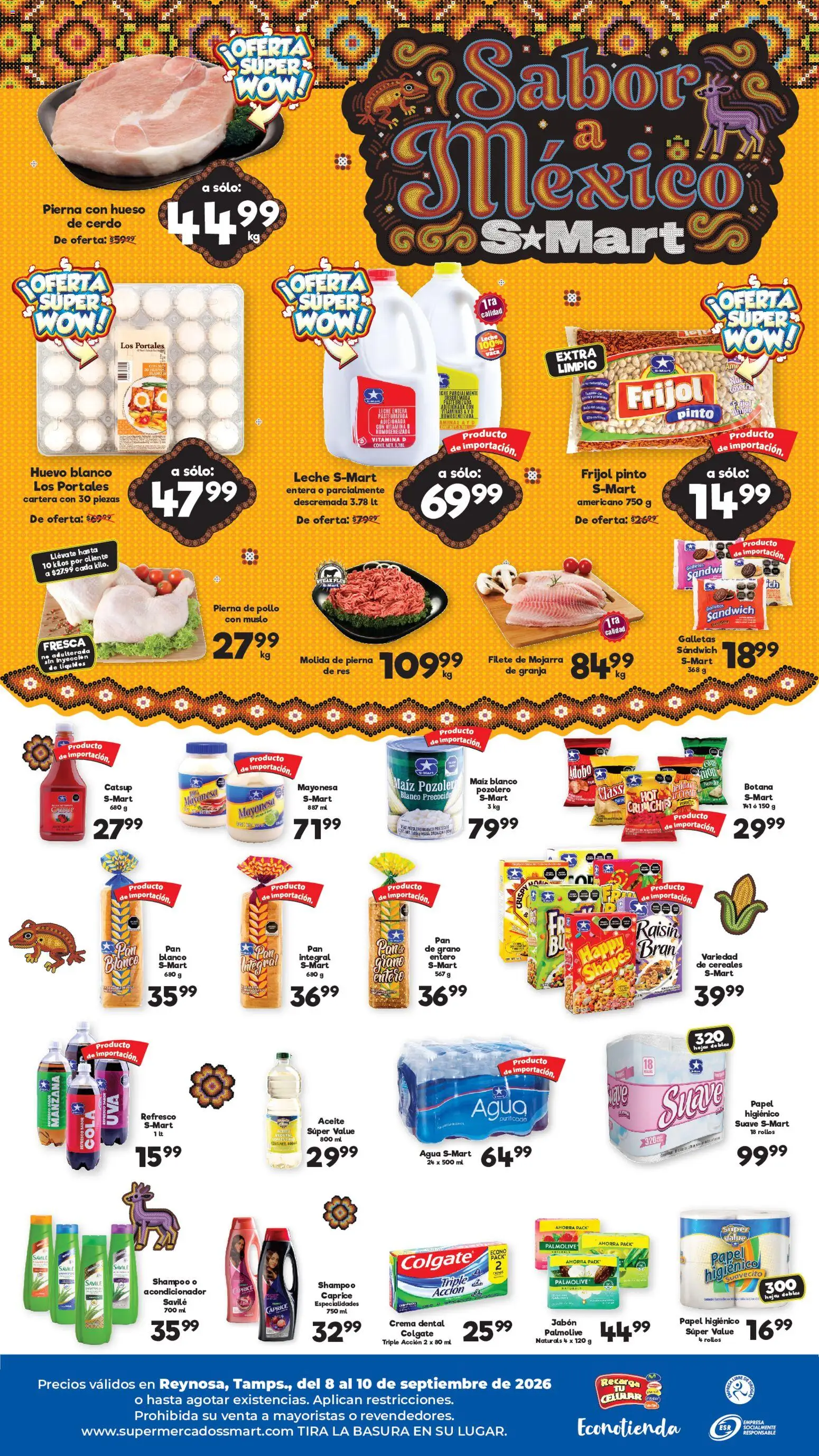 Nuevas ofertas de S-Mart válidas en toda la República Mexicana desde el 08/09/2026. ¡Encuentra las mejores ofertas en S-Mart folleto Reynosa! | Página: 2 | Productos: Mayonesa, Refresco, Manzana, Pan