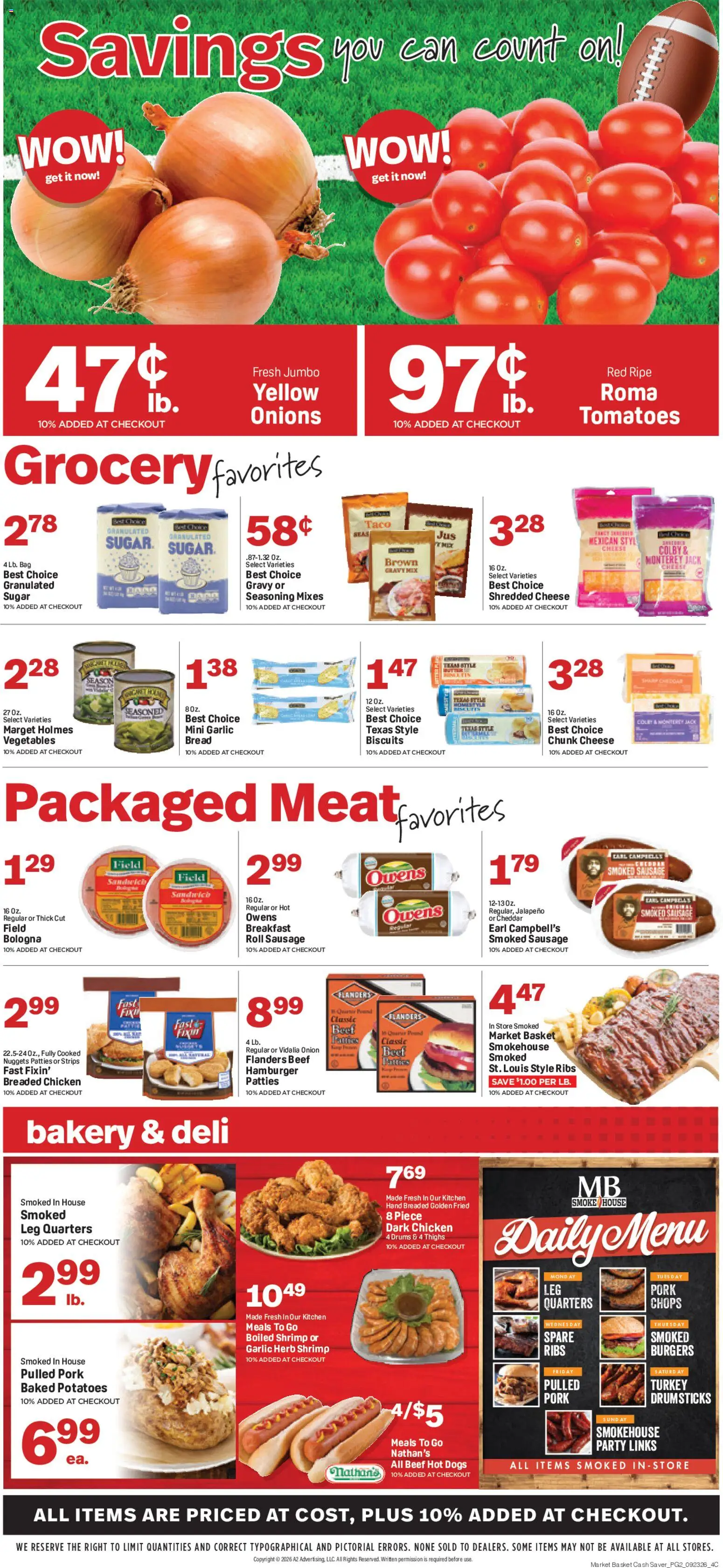 Market Basket Cash Saver - valid from 09/23/2026 | Page: 2 | Products: Meat, Chicken, Potatoes, Sausage