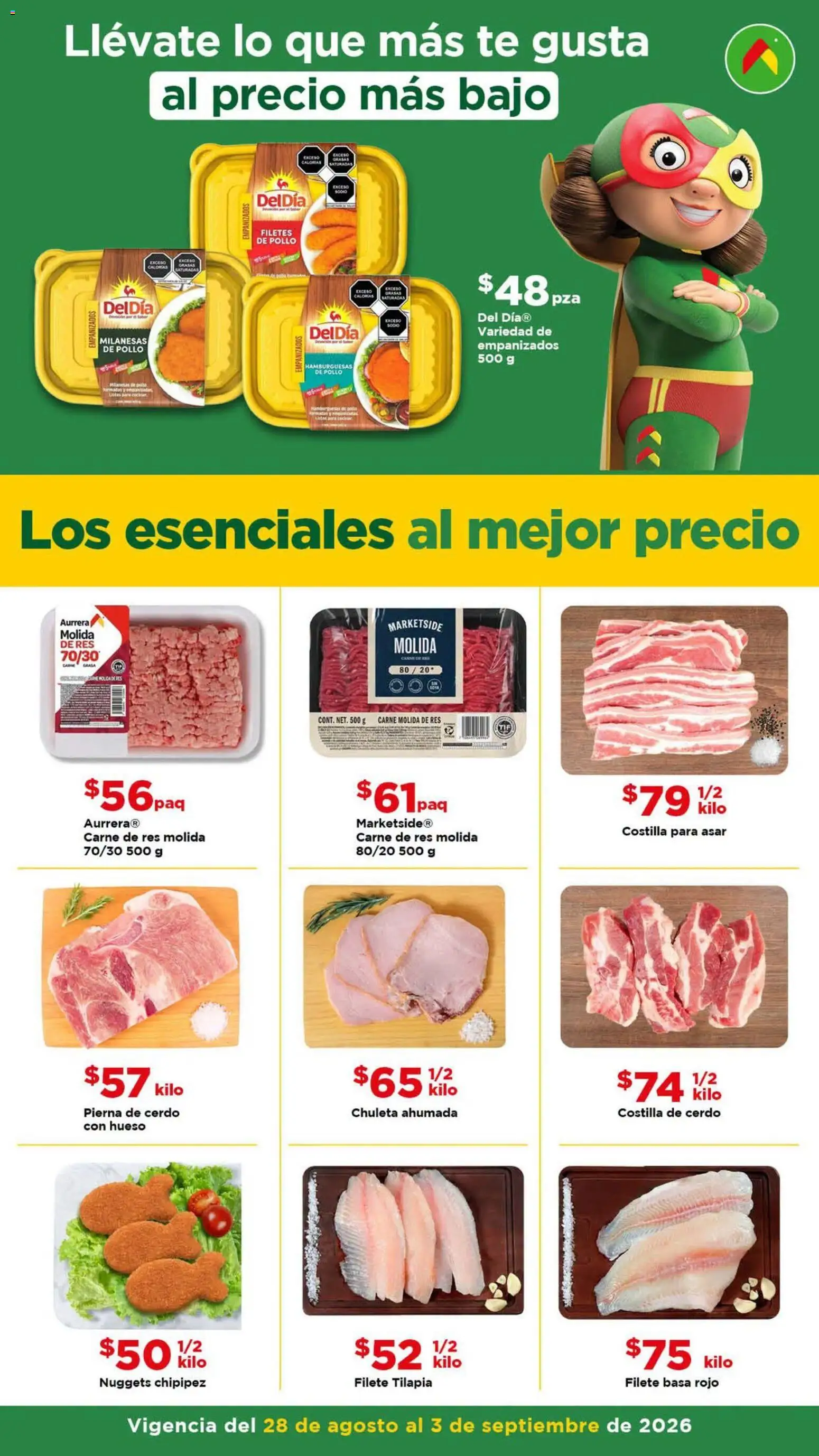 Nuevas ofertas de Bodega Aurrerá válidas en toda la República Mexicana desde el 28/08/2026. ¡Encuentra las mejores ofertas en Bodega Aurrerá folleto Precio más bajo siempre! | Página: 2 | Productos: Pollo, Chuleta, Res, Milanesas de pollo