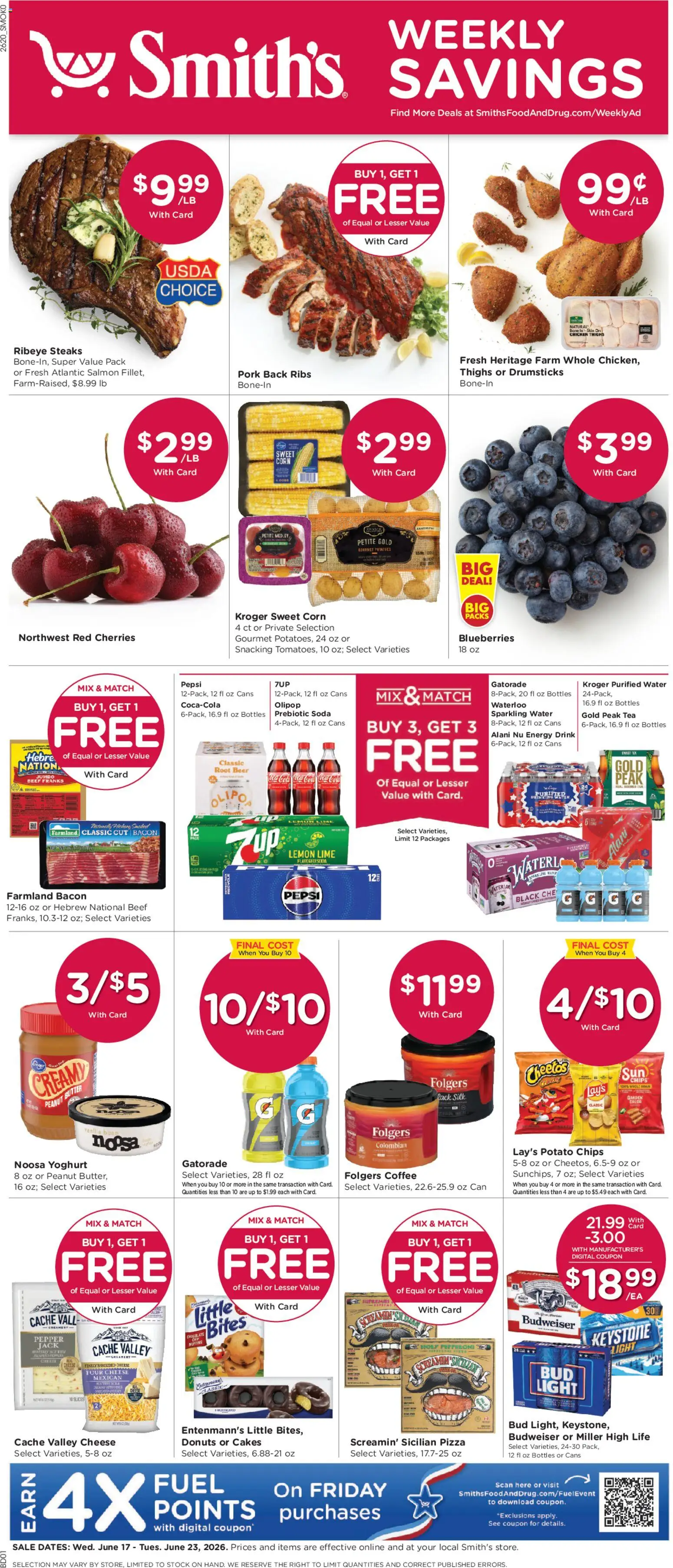 Smith's Weekly Ad - WY - valid from 17.06.2026 | Page: 1 | Products: Cheese, Chips, Cream, Potatoes