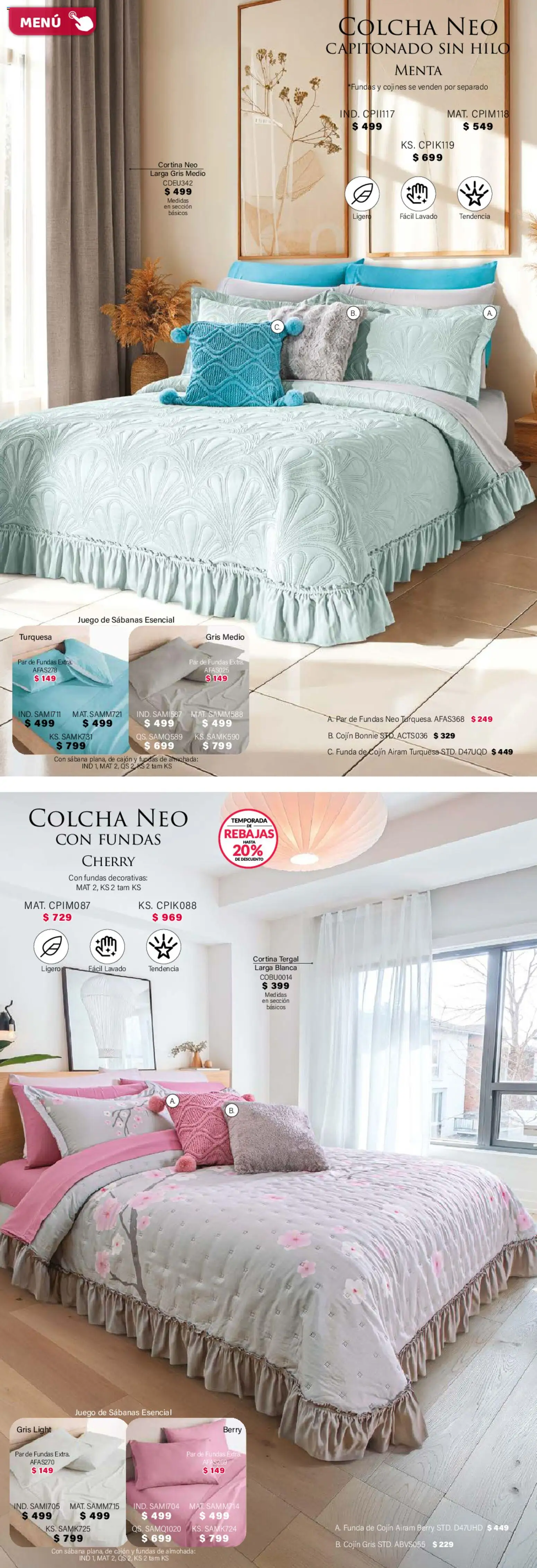 Nuevas ofertas de Colchas Concord válidas en toda la República Mexicana desde el 01/02/2026. ¡Encuentra las mejores ofertas en Colchas Concord catálogo! | Página: 69 | Productos: Juego, Funda, Almohada, Sabanas