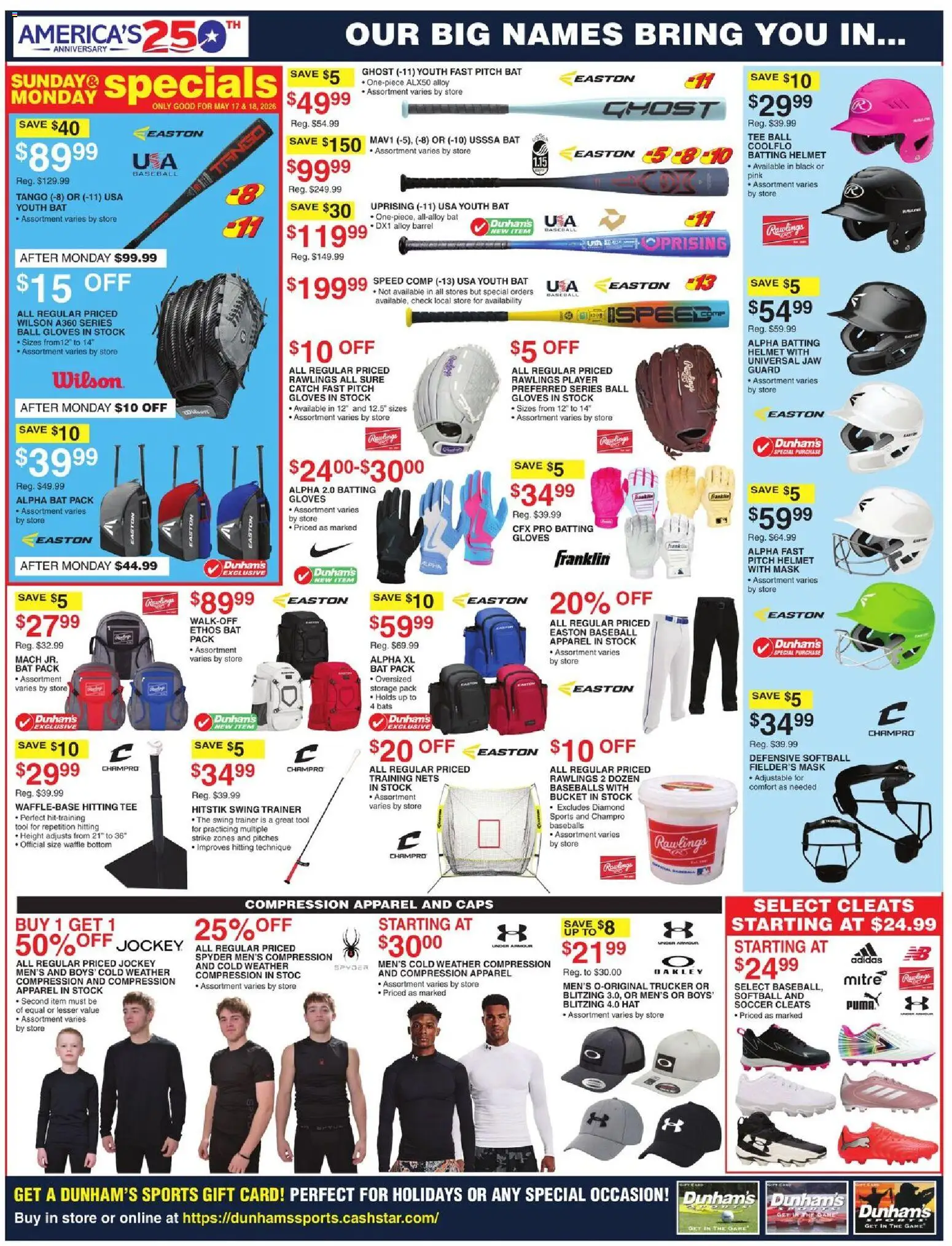Dunham's Sports Weekly Ad - valid from 16.05.2026 | Page: 9 | Products: Mask, Gloves, Player, Game