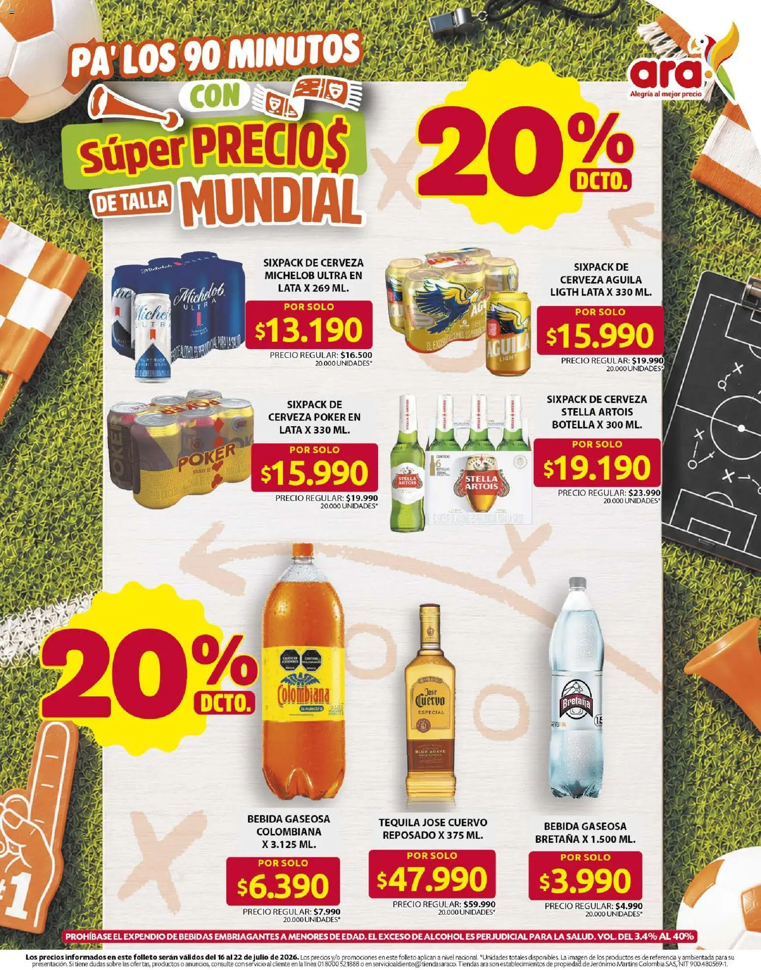 Ara revista - valida desde el 16/07/2026 | Página: 3 | Productos: Gaseosa, Botella, Corta uñas, Cerveza