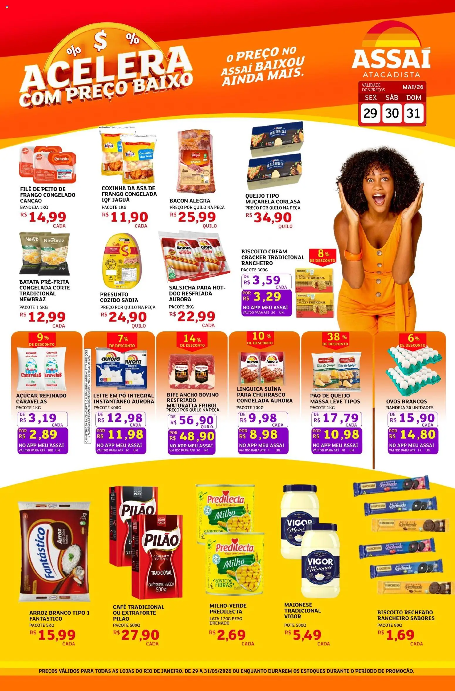 Assaí Atacadista Folheto - válido de 29.05.2026 | Página: 1 | Produtos: Arroz, Bandeja, Frango, Leite em pó