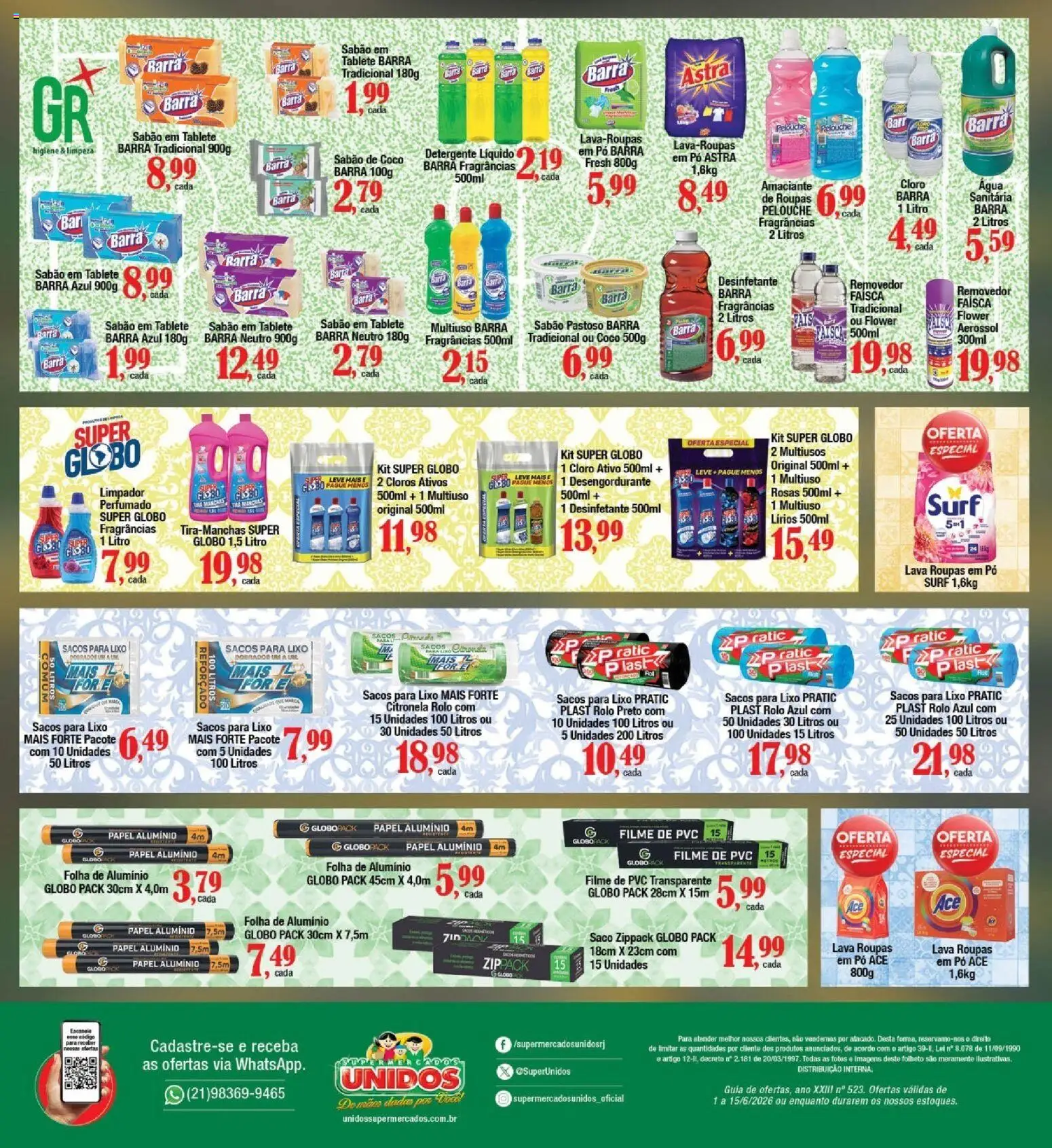 Supermercados Unidos Folheto - válido de 01.06.2026 | Página: 12 | Produtos: Pó, Tira manchas, Roupas, Desinfetante
