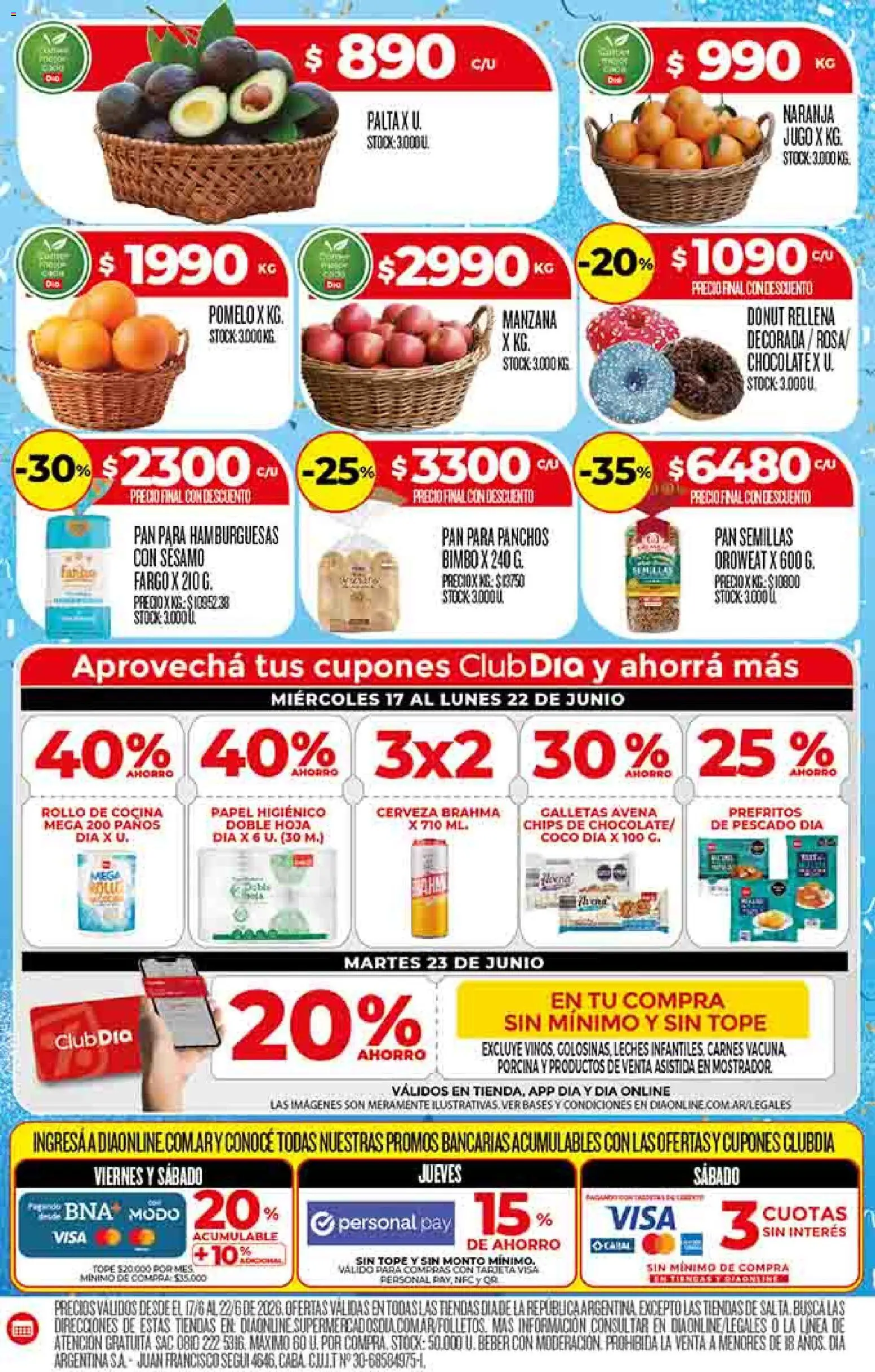 Supermercado DIA Ofertas │ válido desde el 17.06.2026 | Página: 4 | Productos: Papel higiénico, Semillas, Cerveza, Galletas