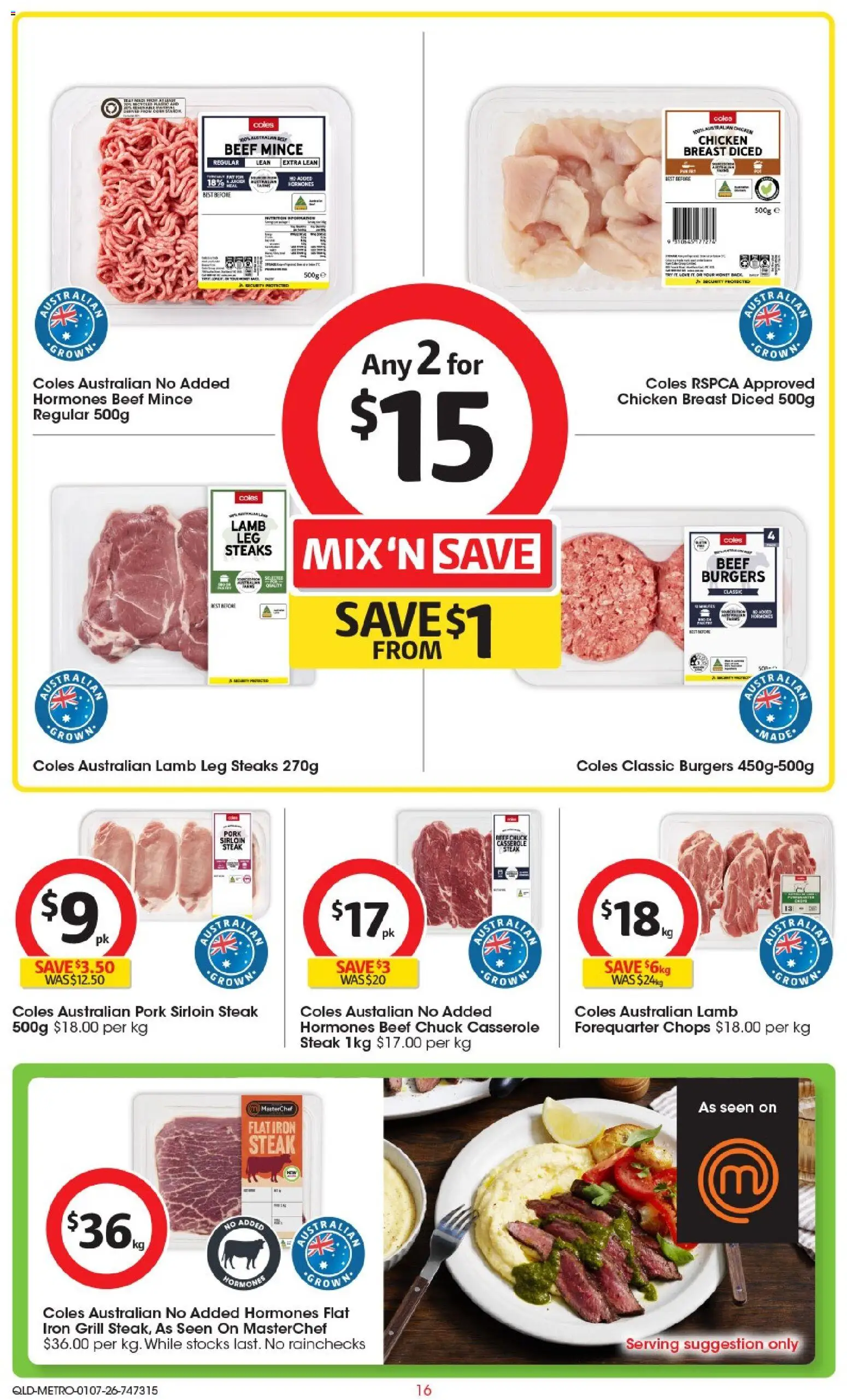 Coles catalogue - valid from 01/07/2026 | Page: 16 | Products: Pork, Steak, Grill, Iron