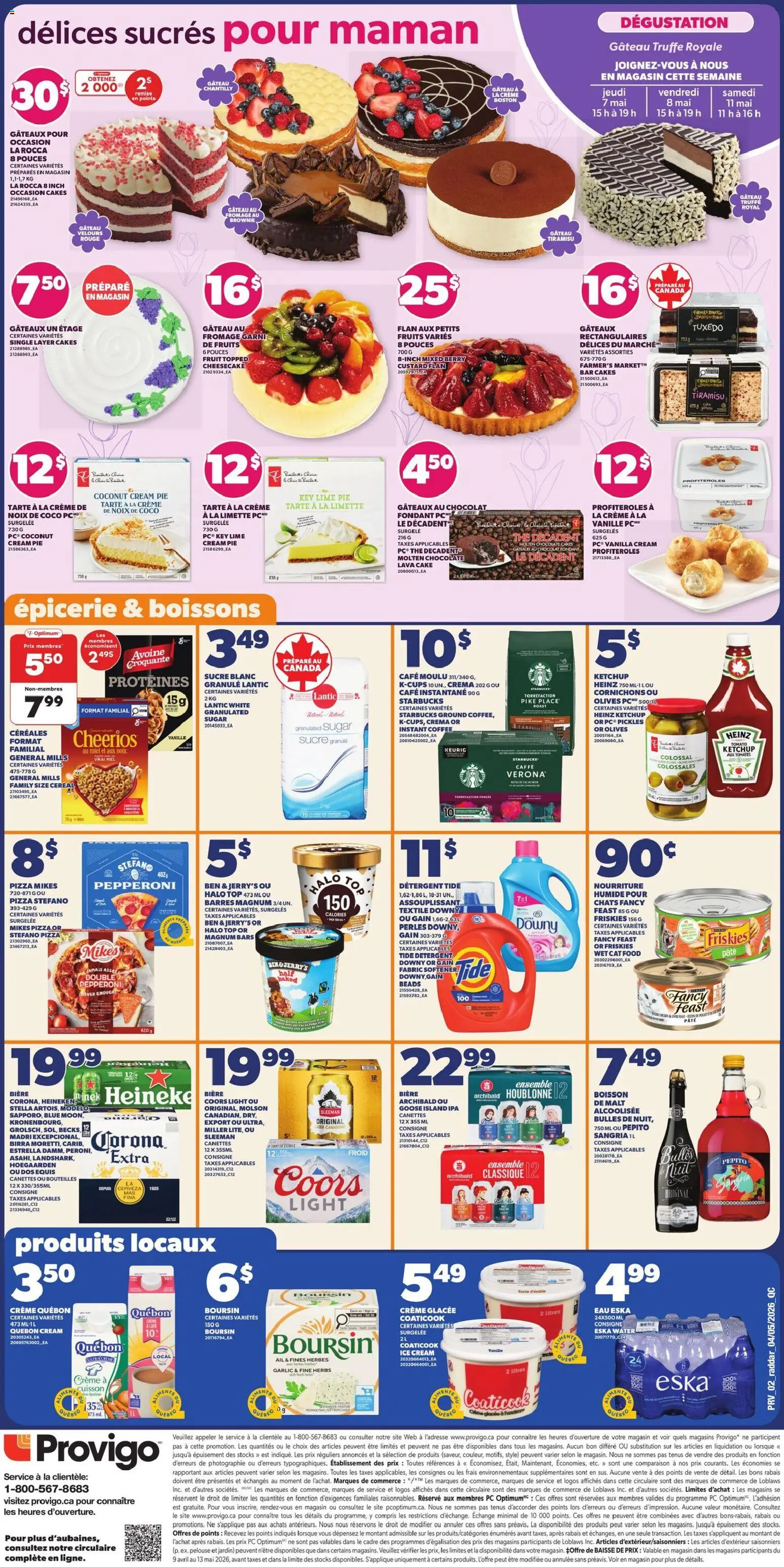 Provigo flyer valid from 07.05.2026 | Page: 2 | Products: Ketchup, Ice cream, Coffee, Chocolate