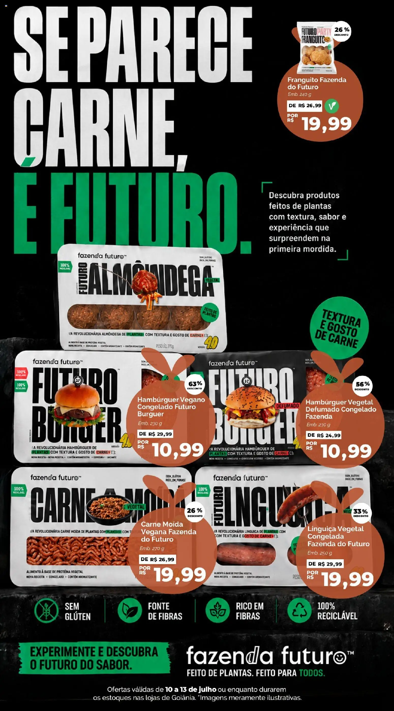 Oba Hortifruti Folheto - válido de 10/07/2026 | Página: 3 | Produtos: Linguiça, Base, Hambúrguer, Carne moída