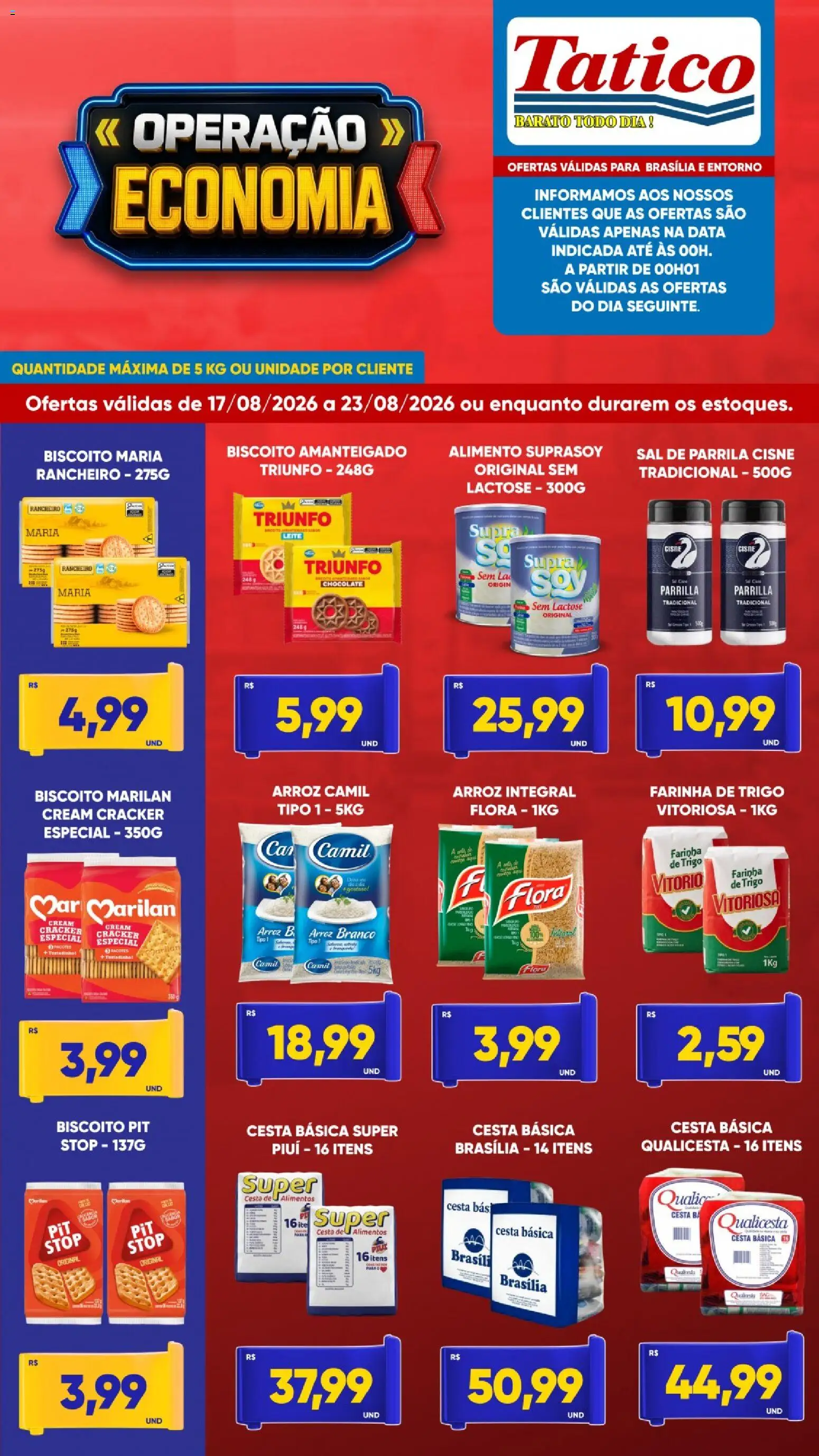 Tatico Folheto - válido de 17/08/2026 | Página: 3 | Produtos: Farinha, Leite, Alimentos, Sal