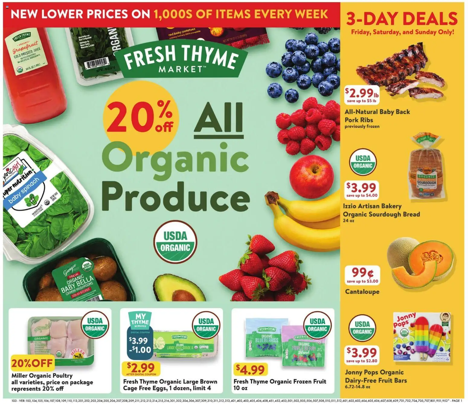 Fresh Thyme Weekly Ad - valid from 08/19/2026 | Page: 2 | Products: Bakery, Mushrooms, Juice, Pork