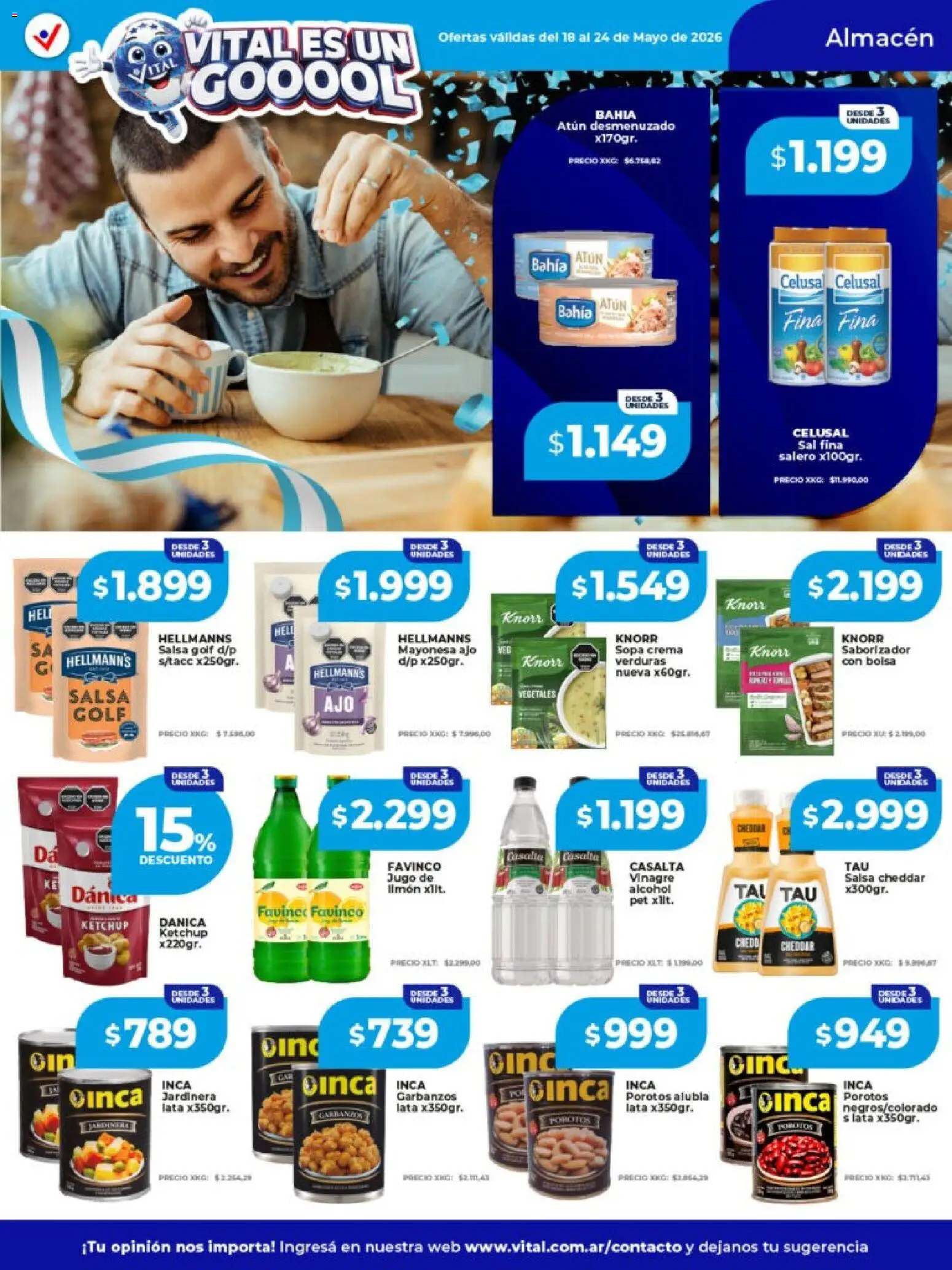 Vital - Ofertas │ válido desde el 18.05.2026 | Página: 12 | Productos: Garbanzos, Atún, Sopa, Crema