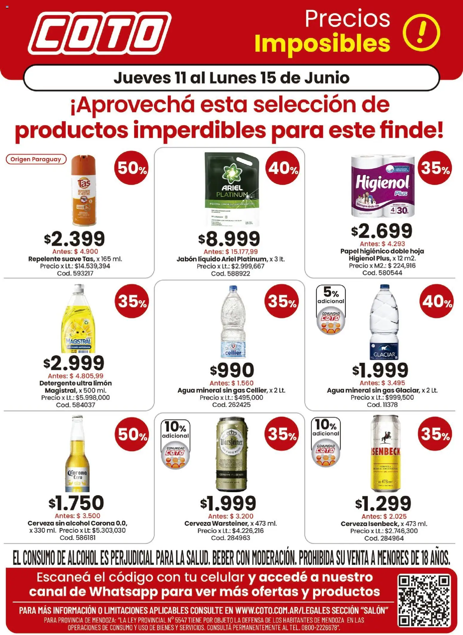 Coto - Salon Productos Motivo D │ válido desde el 11.06.2026 | Página: 1 | Productos: Antigrasa, Jabón líquido, Detergente, Cerveza