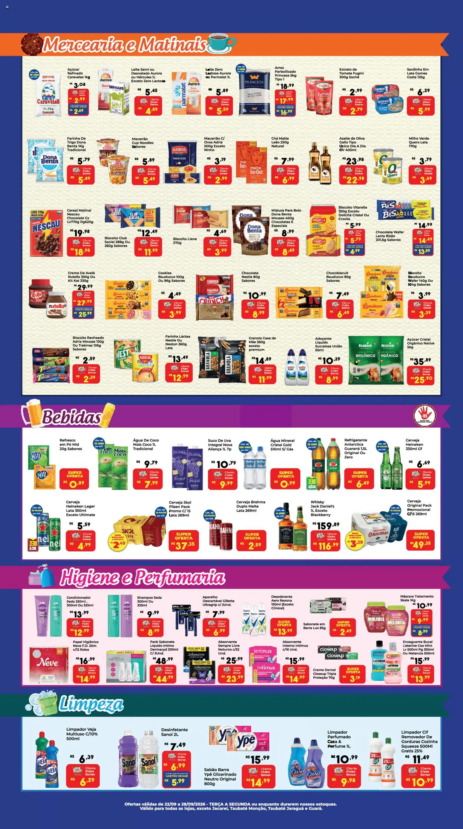 Semar Supermercado Folheto - válido de 22/09/2026 | Página: 2 | Produtos: Perfume, Desodorante, Água, Biscoito recheado