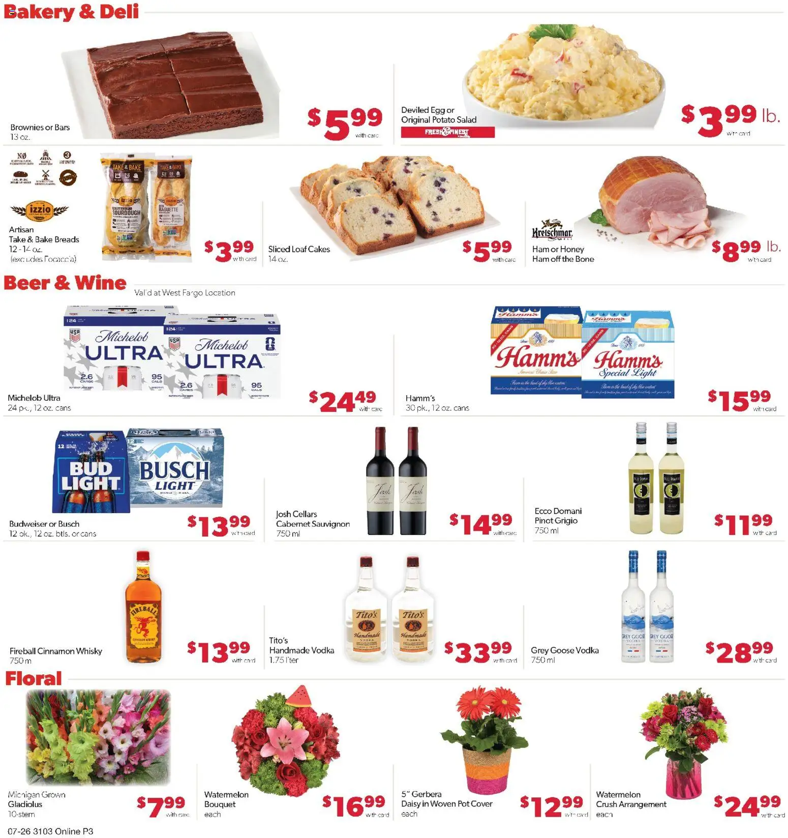 Family Fare Weekly Ad - ND - valid from 07/26/2026 | Page: 7 | Products: Beer, Vodka, Salad, Watermelon