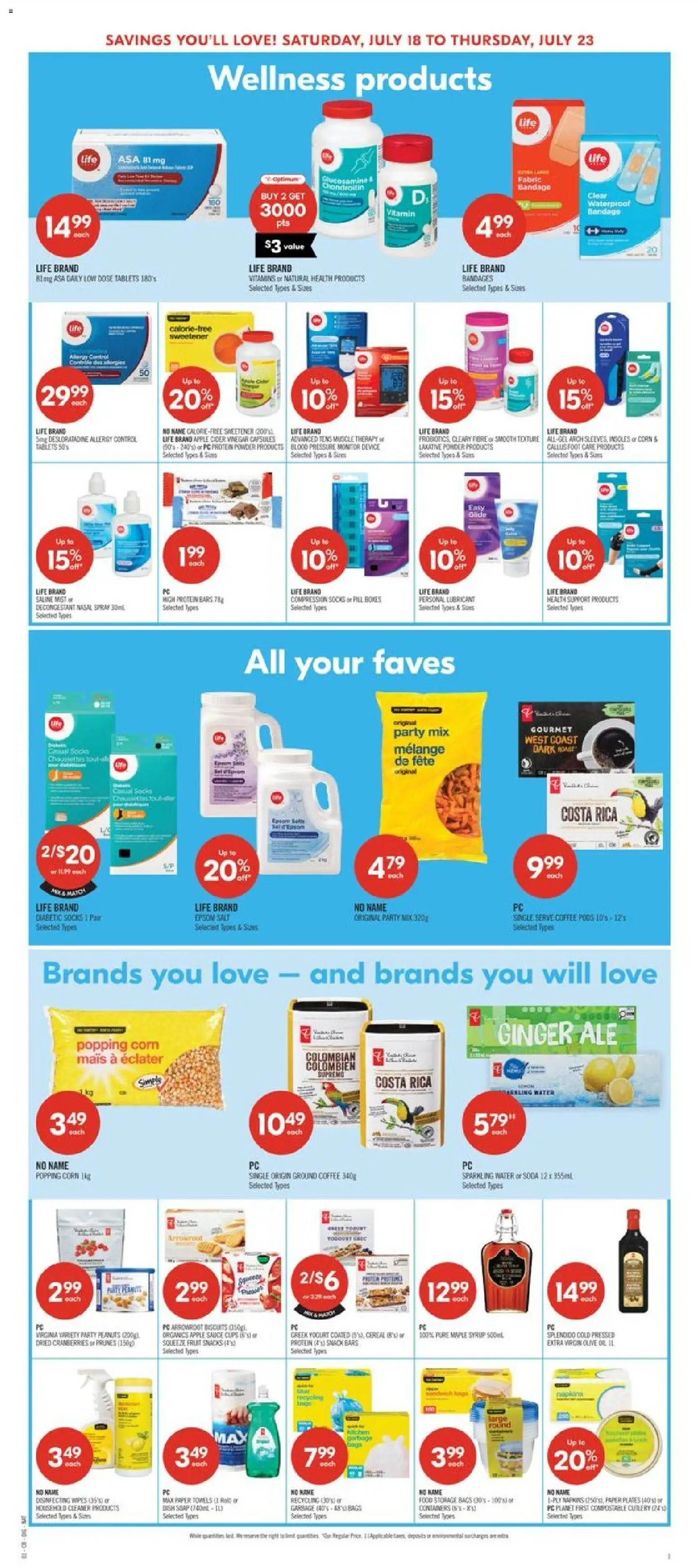 Shoppers flyer valid from Jul 17, 2026 | Page: 14 | Products: Prunes, Capsules, Biscuits, Ground coffee