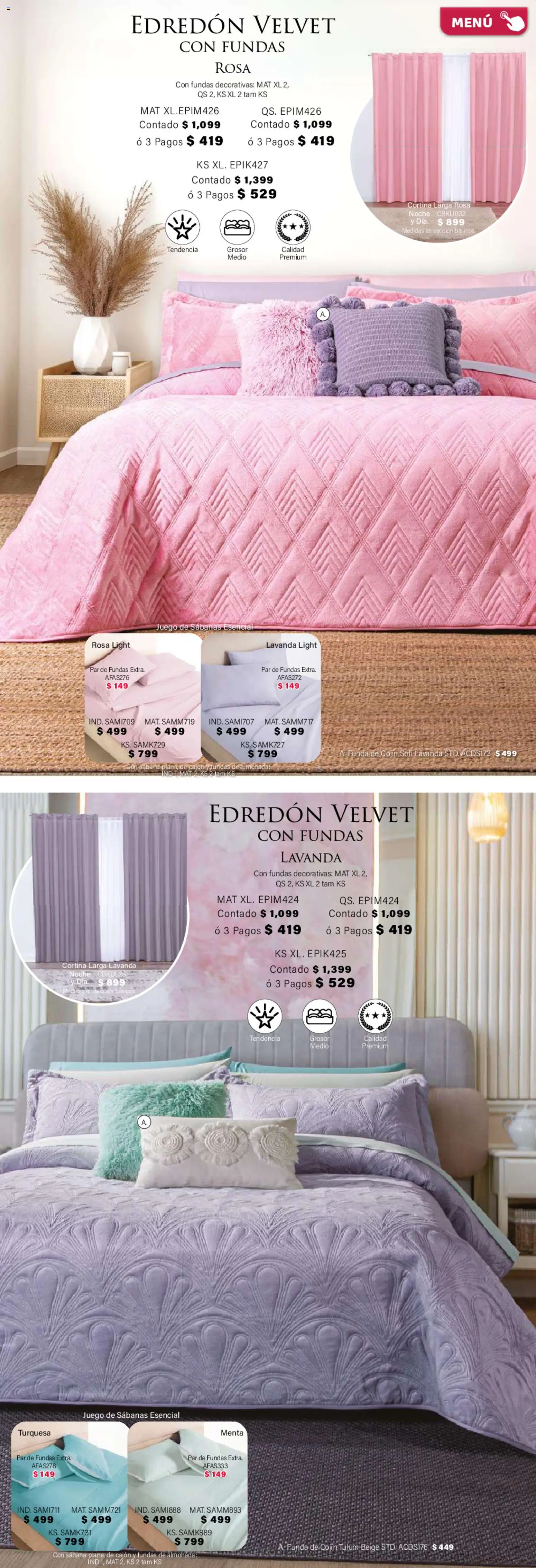 Nuevas ofertas de Colchas Concord válidas en toda la República Mexicana desde el 01/02/2026. ¡Encuentra las mejores ofertas en Colchas Concord catálogo! | Página: 35 | Productos: Juego, Funda, Almohada, Sabanas