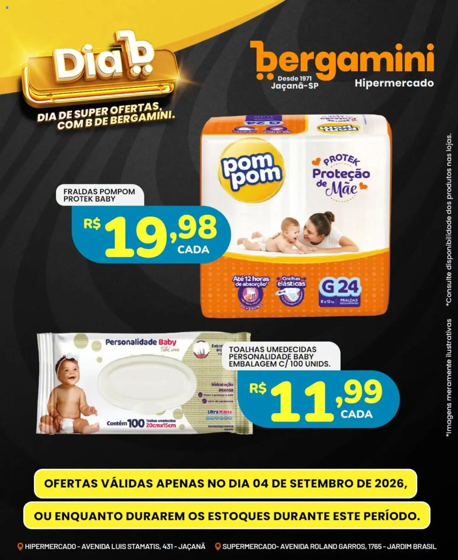 Supermercado Bergamini Folheto - válido de 04/09/2026 | Página: 14 | Produtos: Fraldas