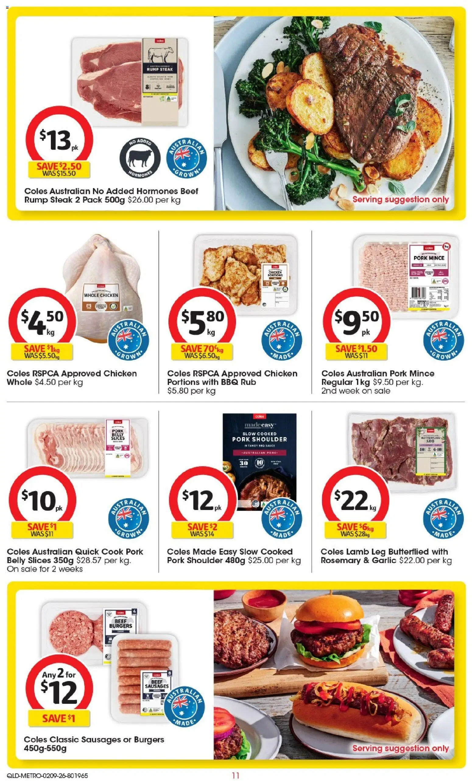 Coles catalogue - valid from 02/09/2026 | Page: 12 | Products: Burgers, Pork belly, Garlic, Sausages
