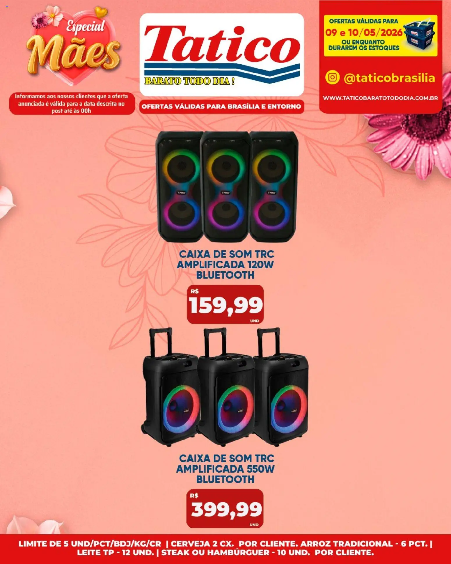 Tatico Folheto - válido de 11.05.2026 | Página: 45 | Produtos: Caixa de som, Caixa, Leite, Hambúrguer